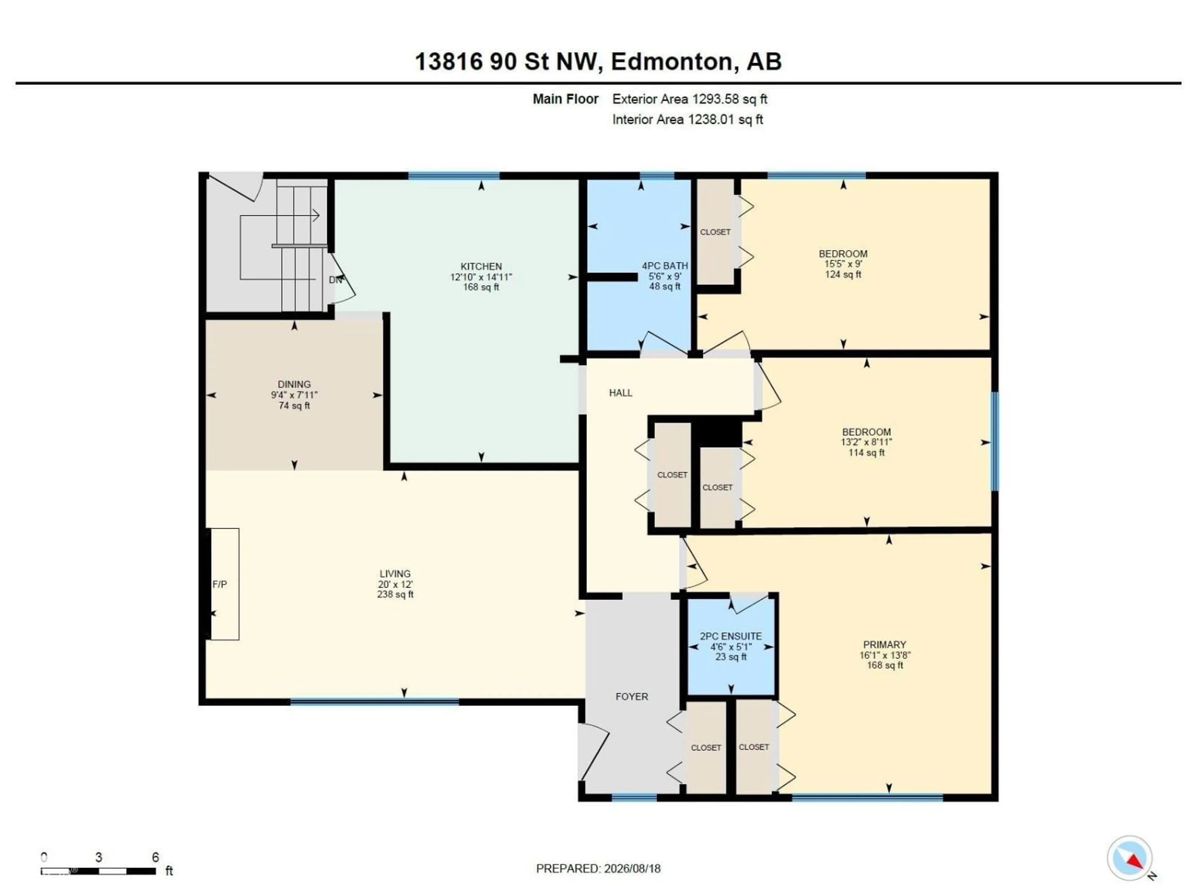 Floor plan for NW - 13816 90 ST, Edmonton Alberta T5E3N3