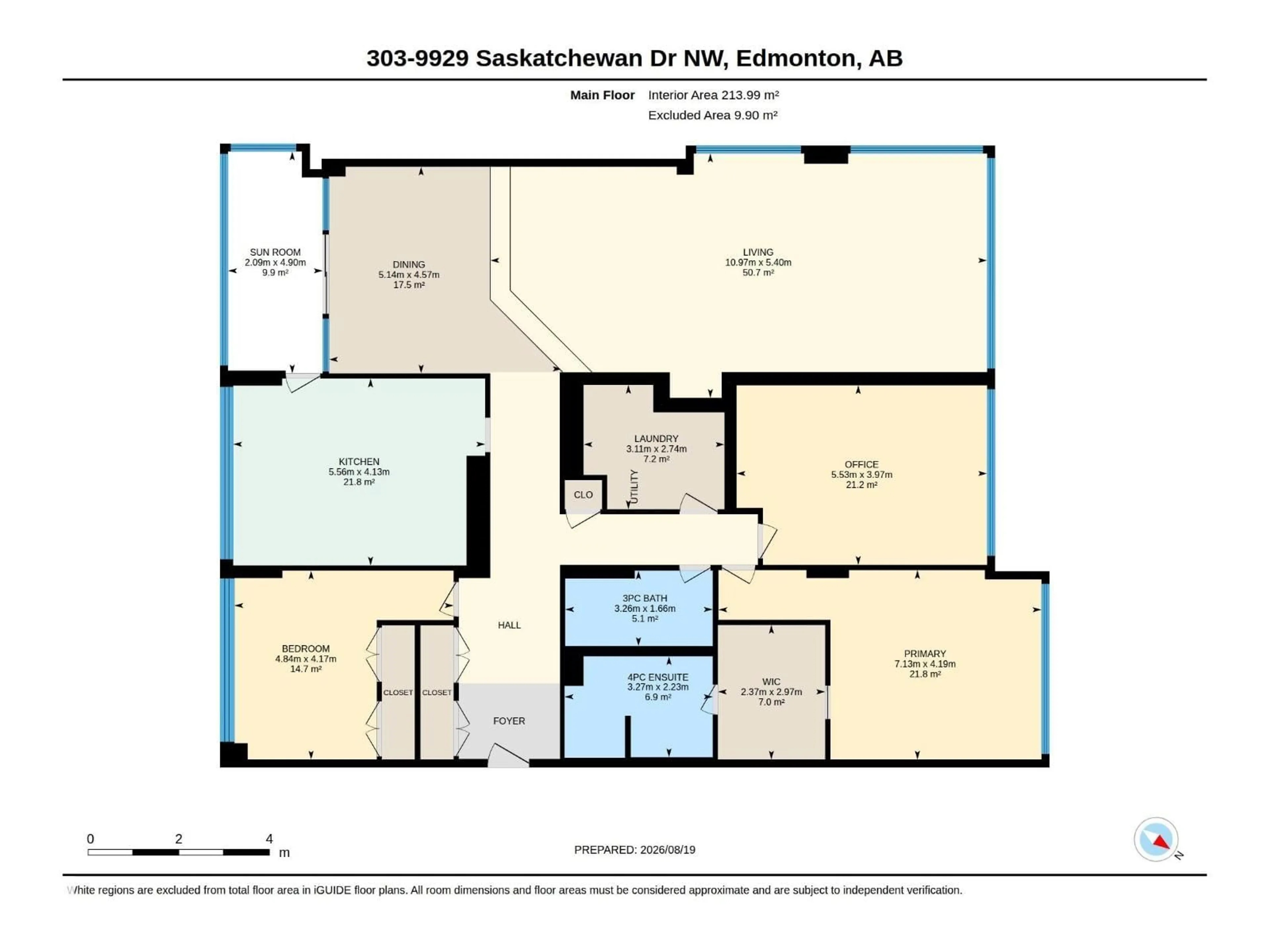 Floor plan for #303 - 9929 SASKATCHEWAN DR, Edmonton Alberta T6E5J9