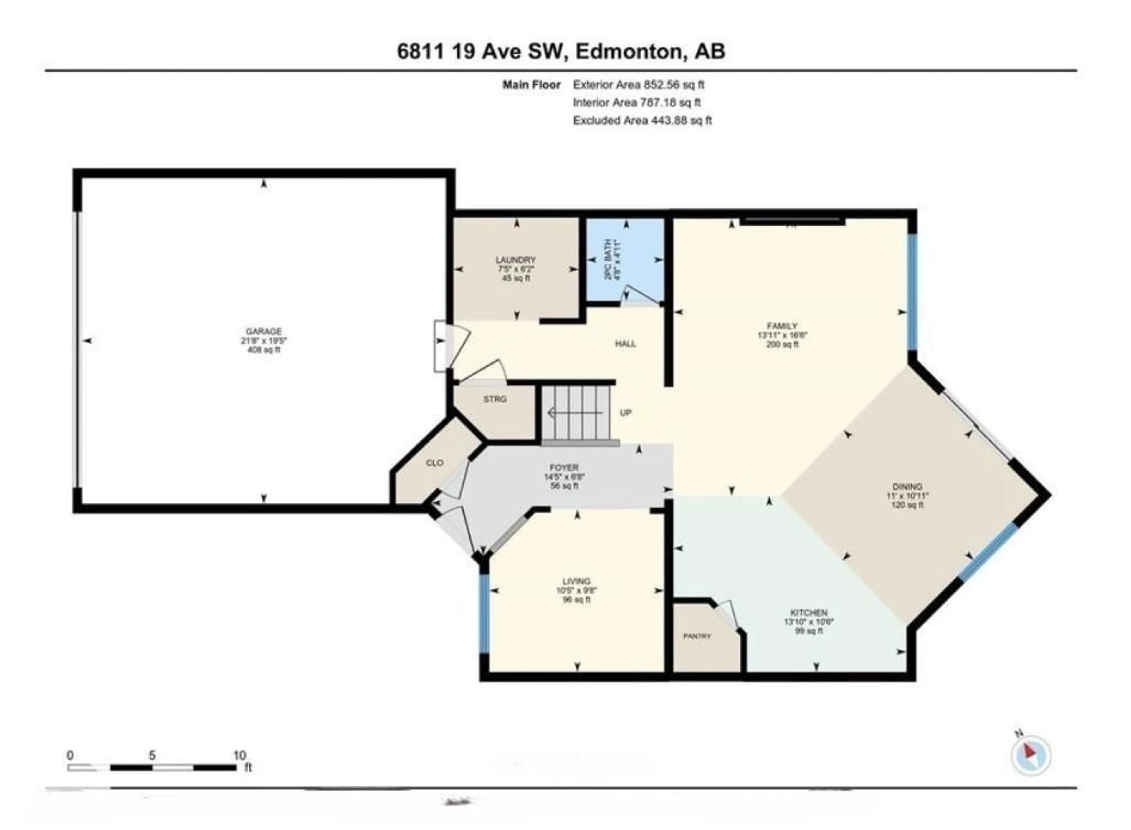 Floor plan for SW - 6811 19 AV, Edmonton Alberta T6X0L8