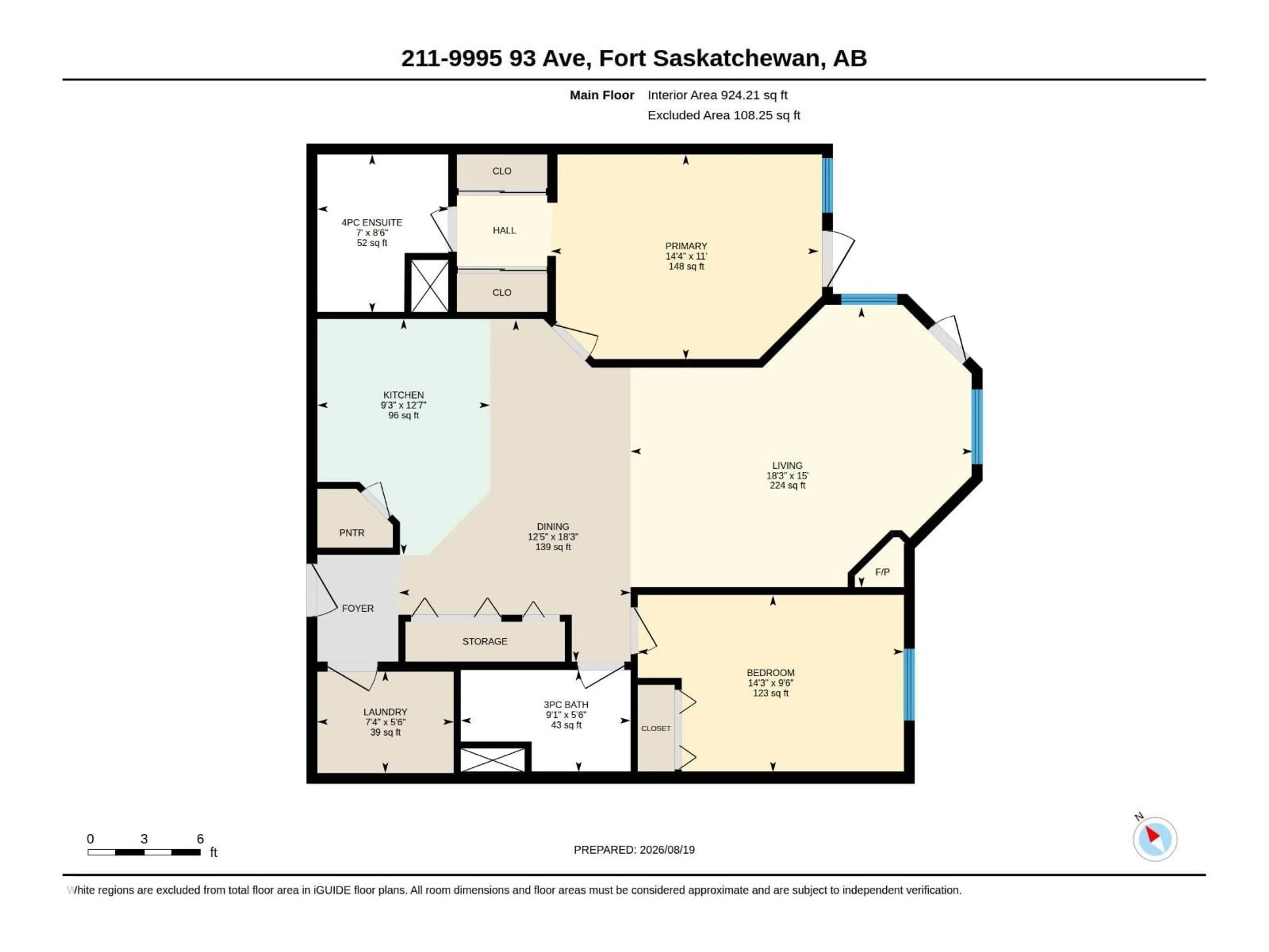 Floor plan for 211 - 9995 93 AV, Fort Saskatchewan Alberta T8L1N5