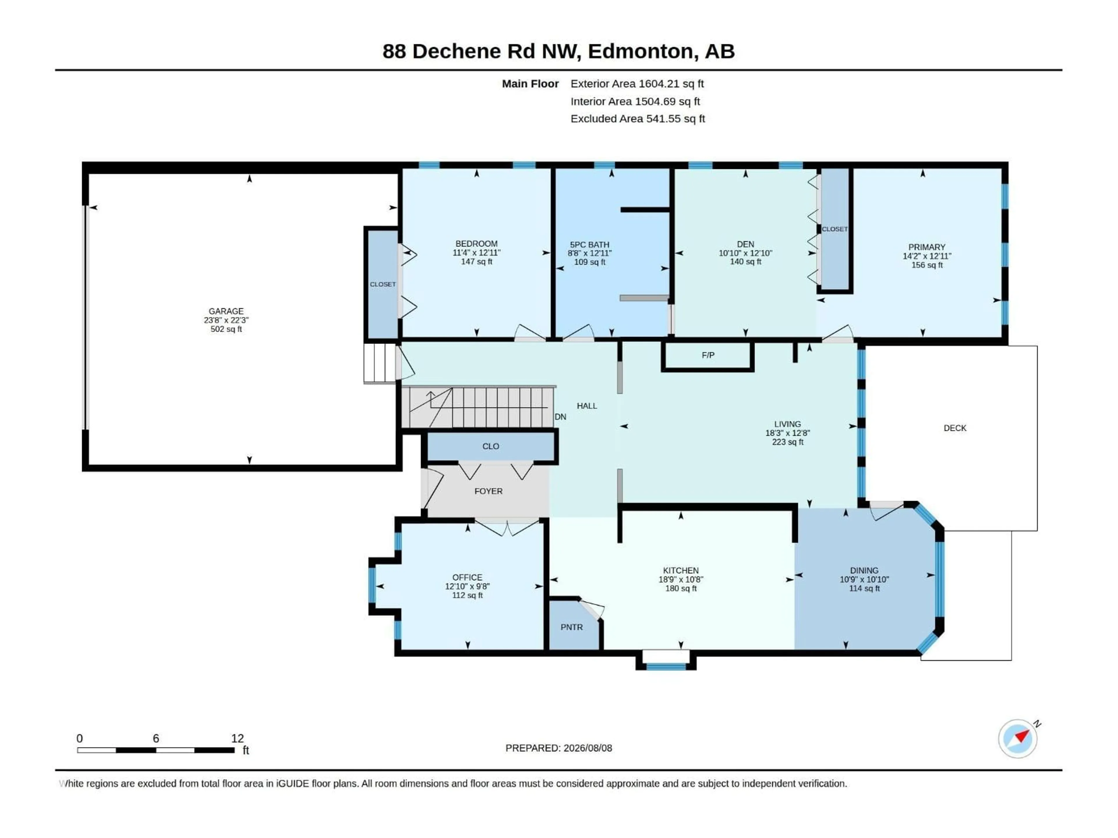 Floor plan for 88 DECHENE RD, Edmonton Alberta T6M2S4