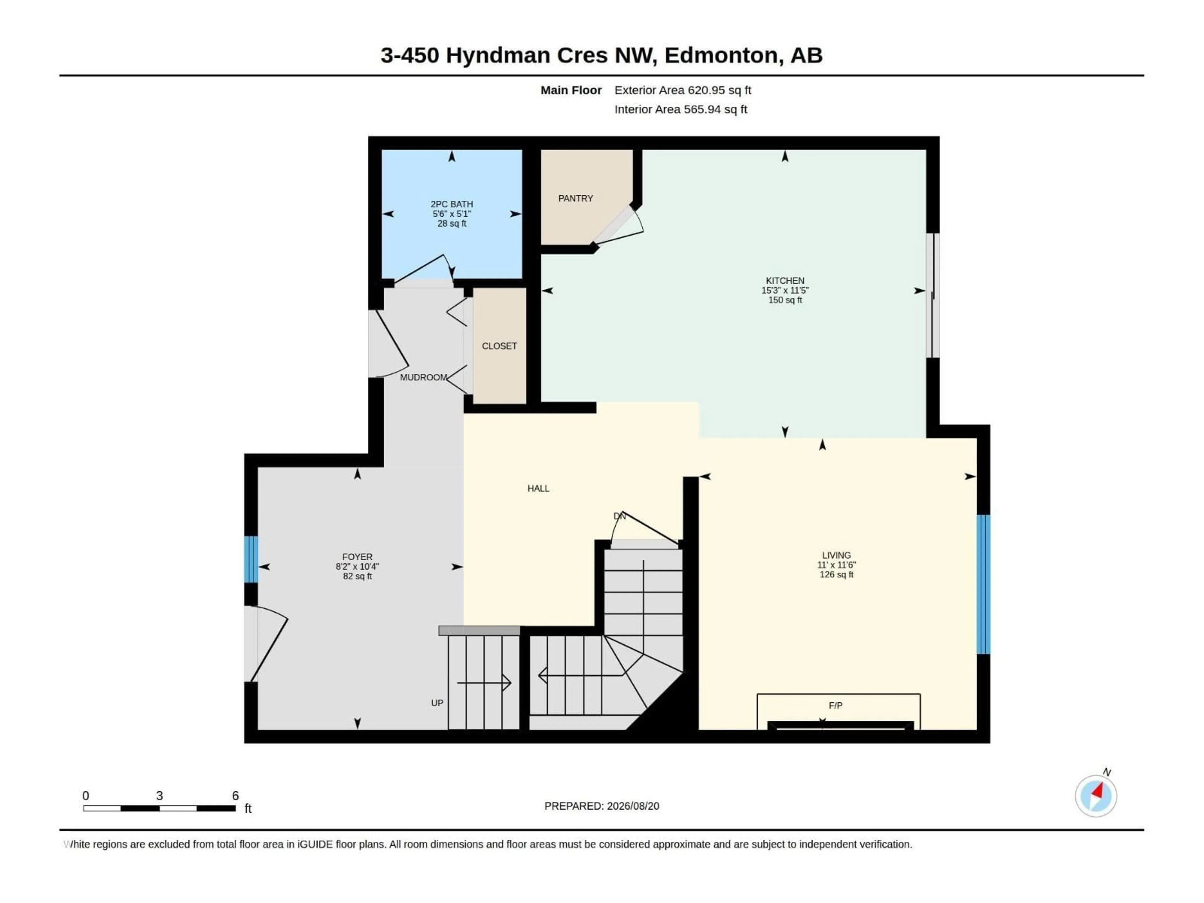 Floor plan for #3 - 450 HYNDMAN CR, Edmonton Alberta T5A0E2