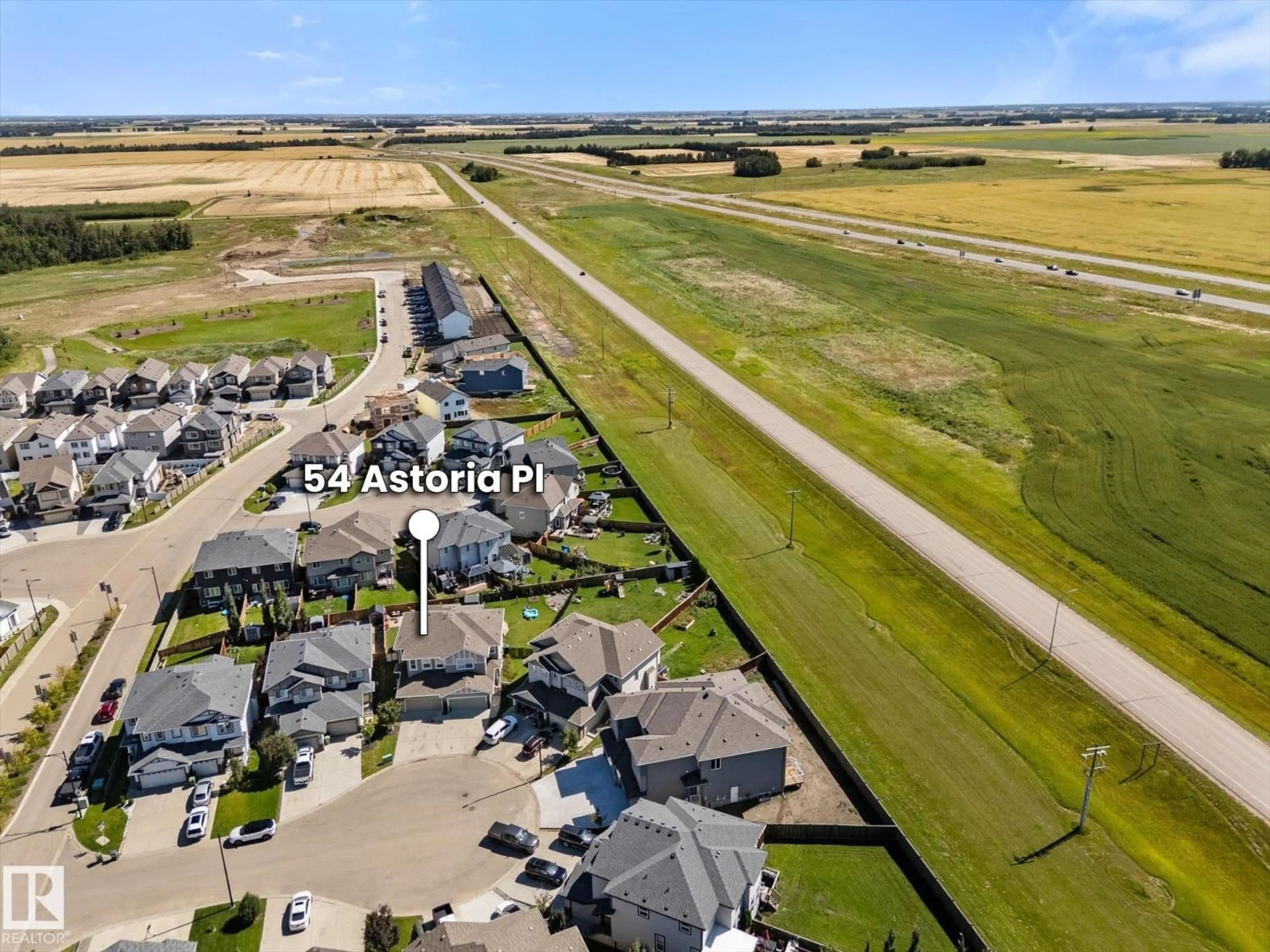A pic from outside/outdoor area/front of a property/back of a property/a pic from drone, street for 54 ASTORIA PL, Devon Alberta T9G0M3