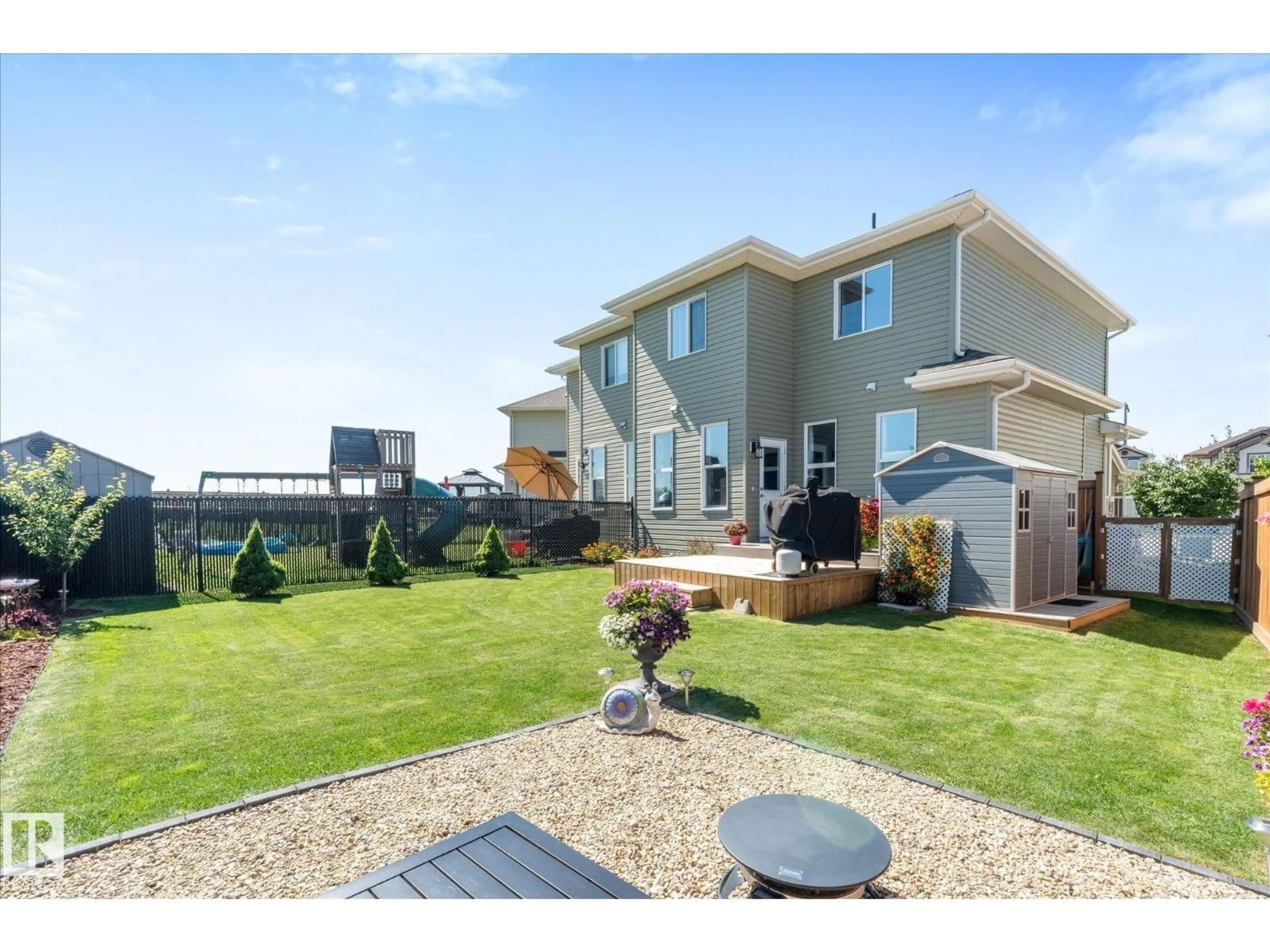 A pic from outside/outdoor area/front of a property/back of a property/a pic from drone, water/lake/river/ocean view for 54 ASTORIA PL, Devon Alberta T9G0M3