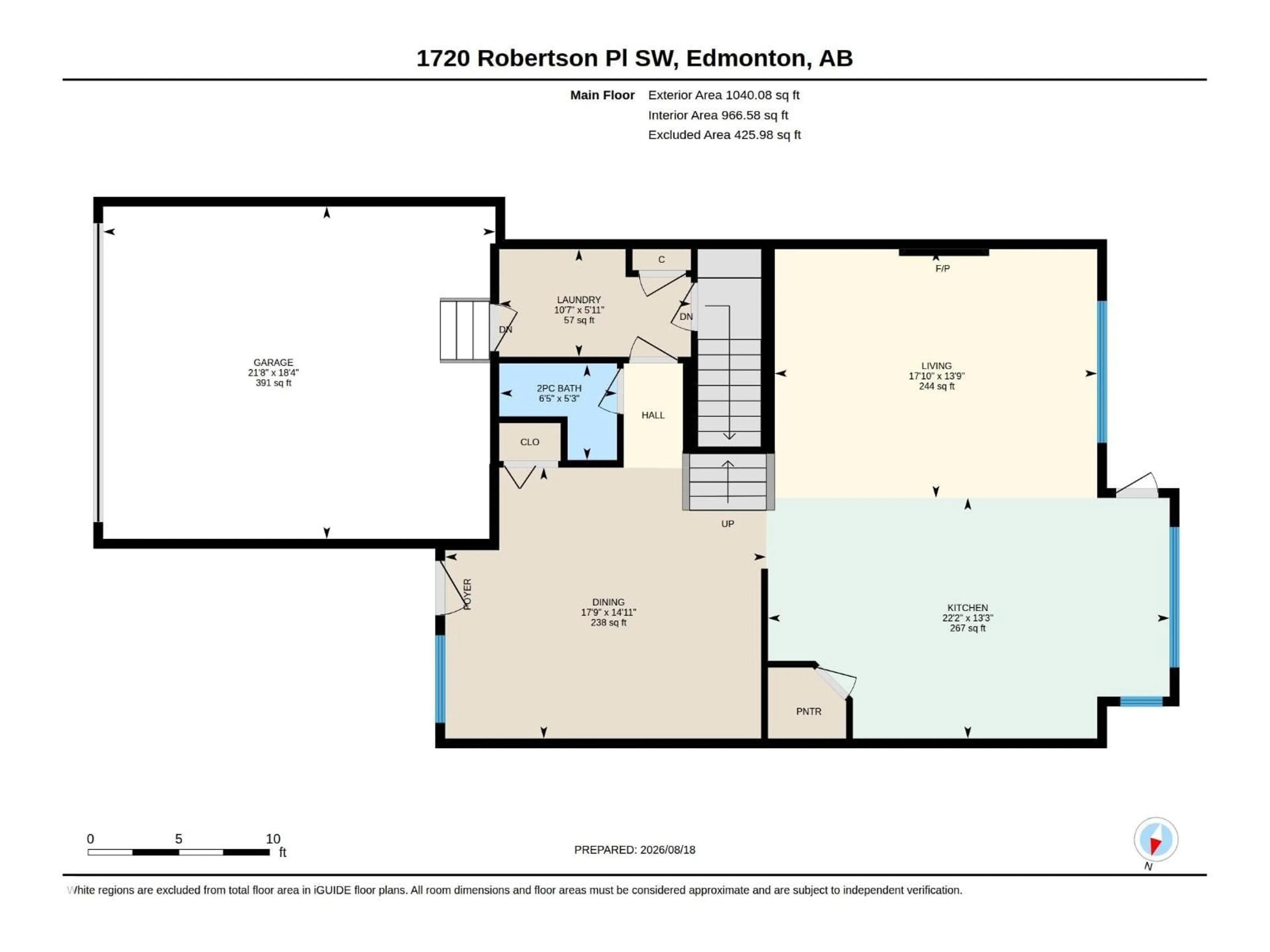 Floor plan for 1720 ROBERTSON PL, Edmonton Alberta T6W1H8