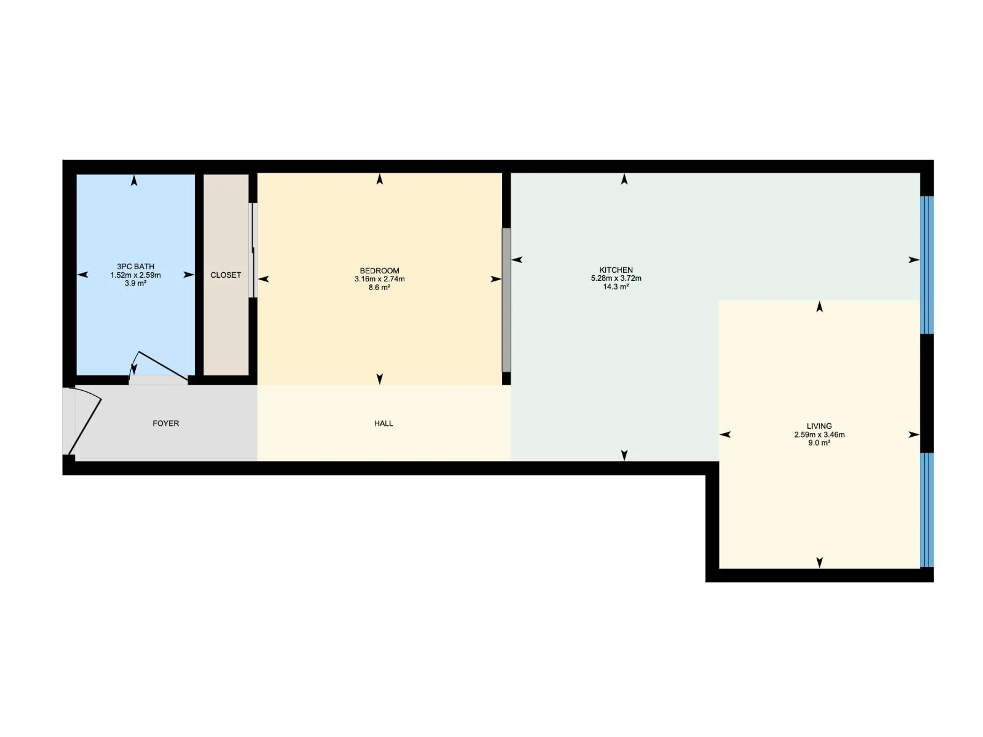 Floor plan for 10024 - 913 JASPER AV, Edmonton Alberta T5J1R9