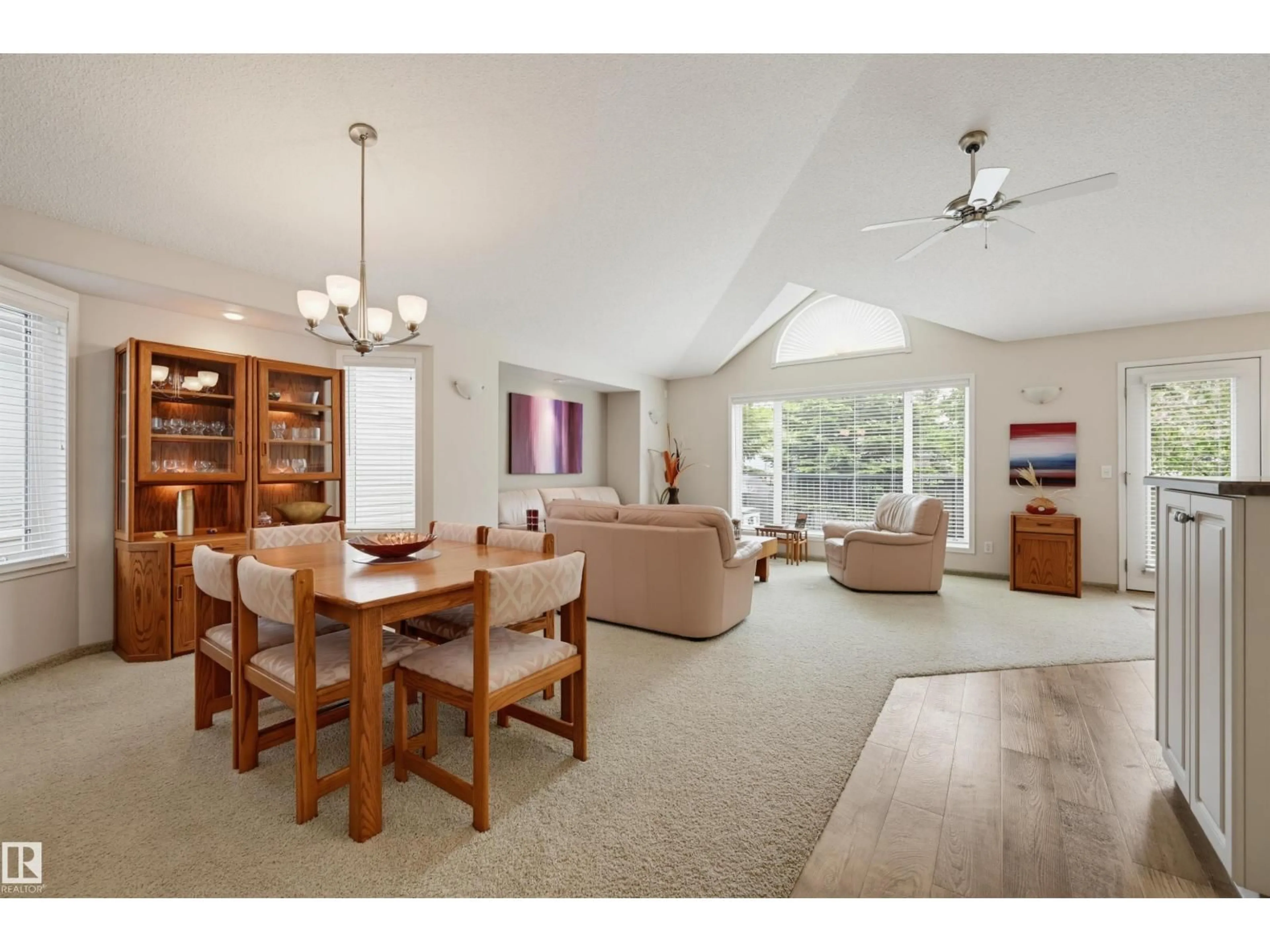Living room with furniture, wood/laminate floor for 15 - 600 REGENCY DR, Sherwood Park Alberta T8A6L6