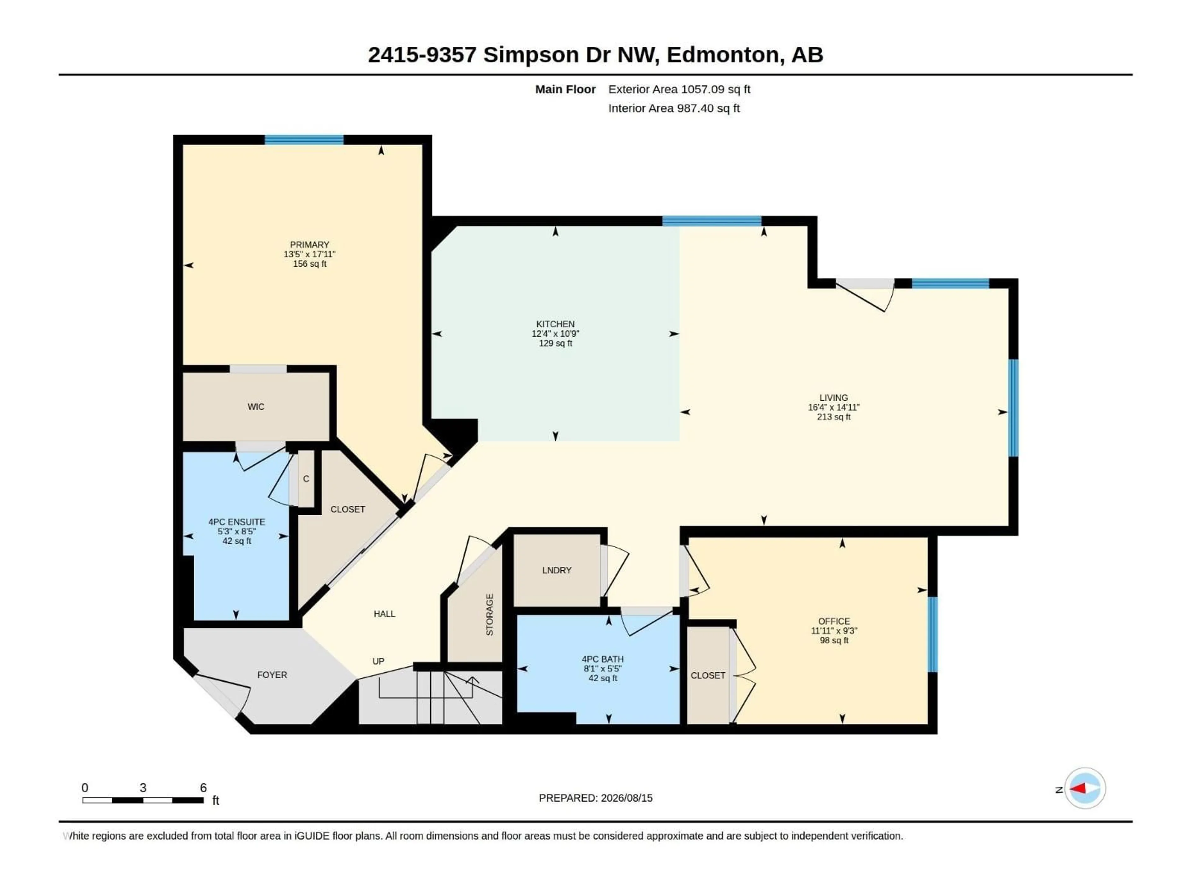 Floor plan for 9357 - 2415 SIMPOSON DR, Edmonton Alberta T6R0N3