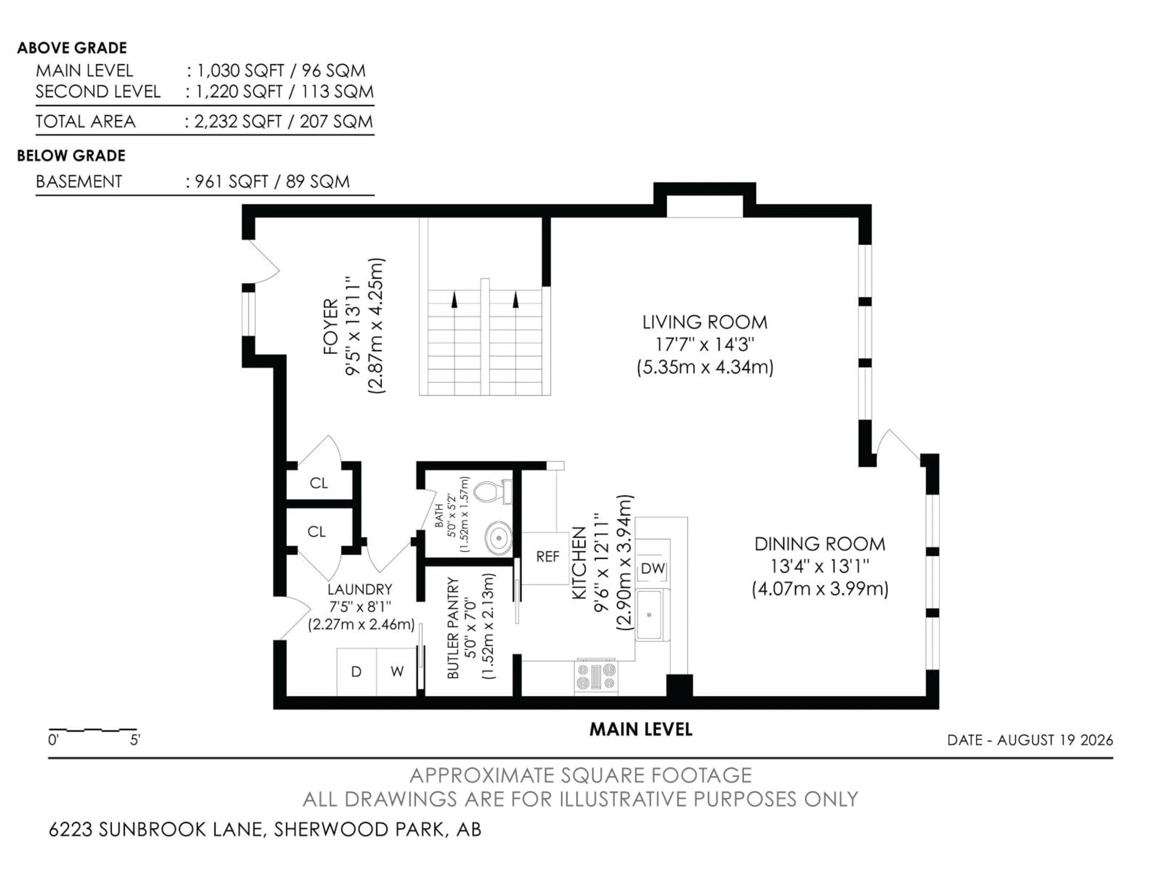 Floor plan for 6223 SUNBROOK LN, Sherwood Park Alberta T8H0J8