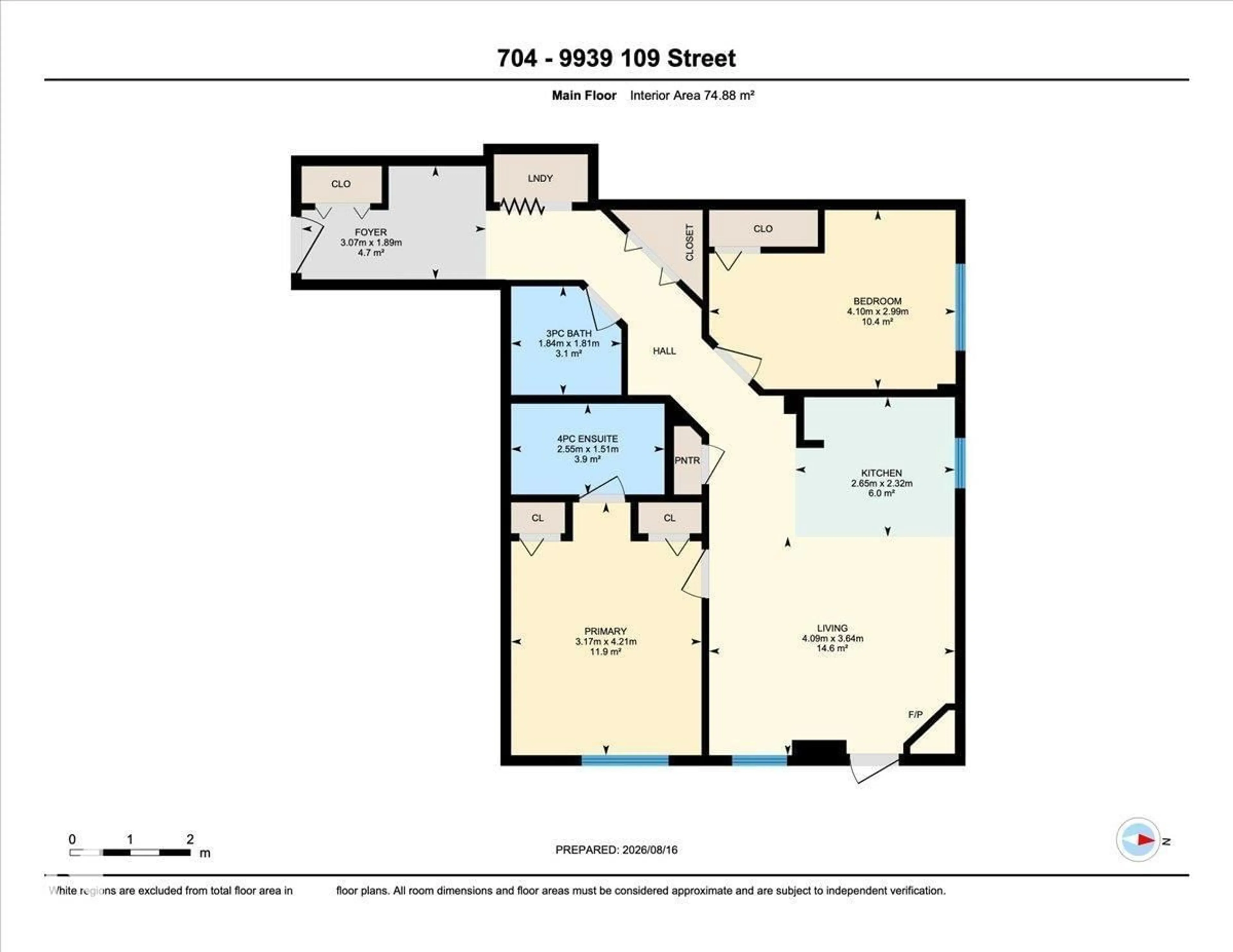 Floor plan for 704 - 9939 109 STREET, Edmonton Alberta T5K1H6