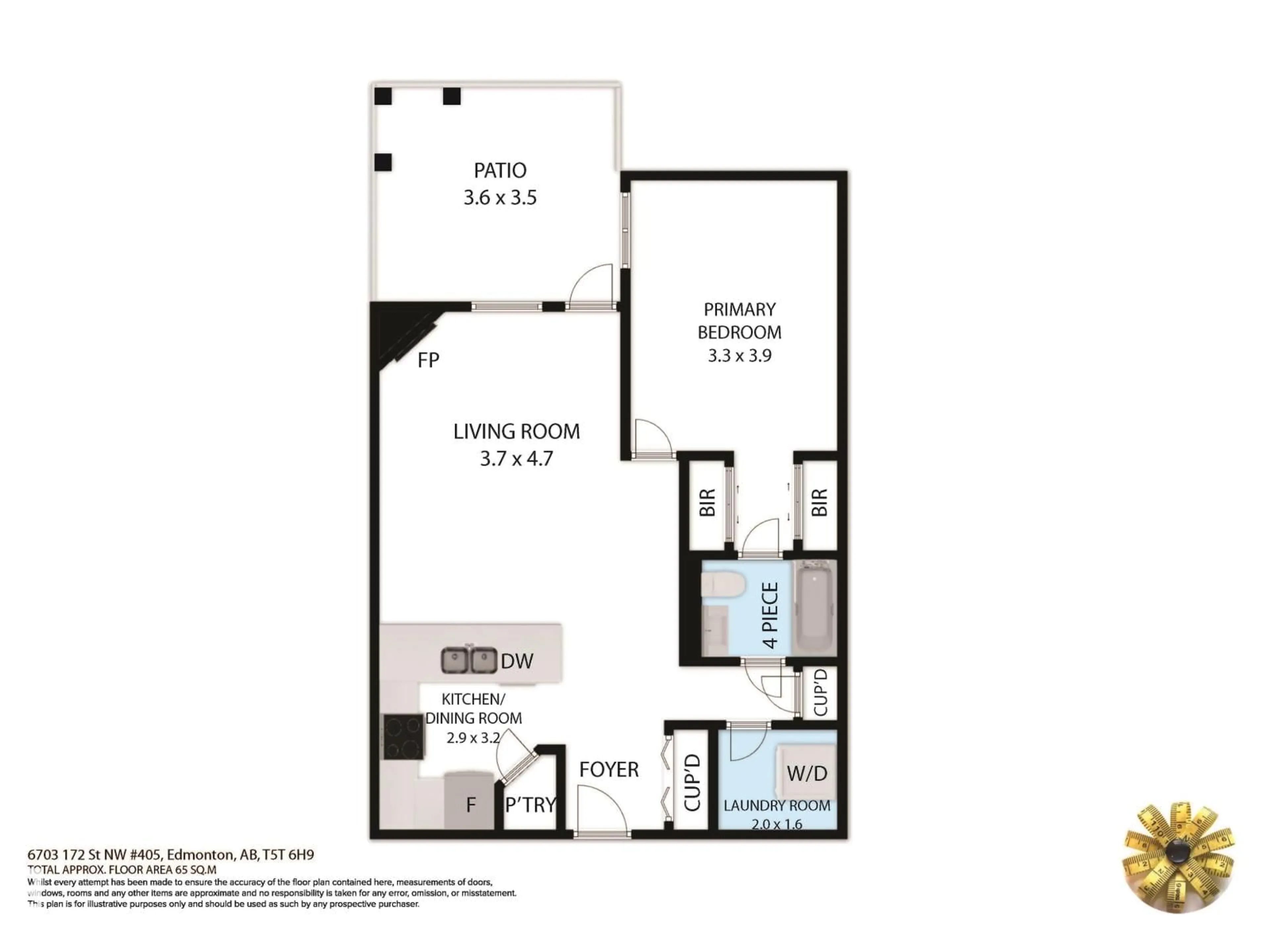 Floor plan for #112 - 6703 172 ST, Edmonton Alberta T5T6H9