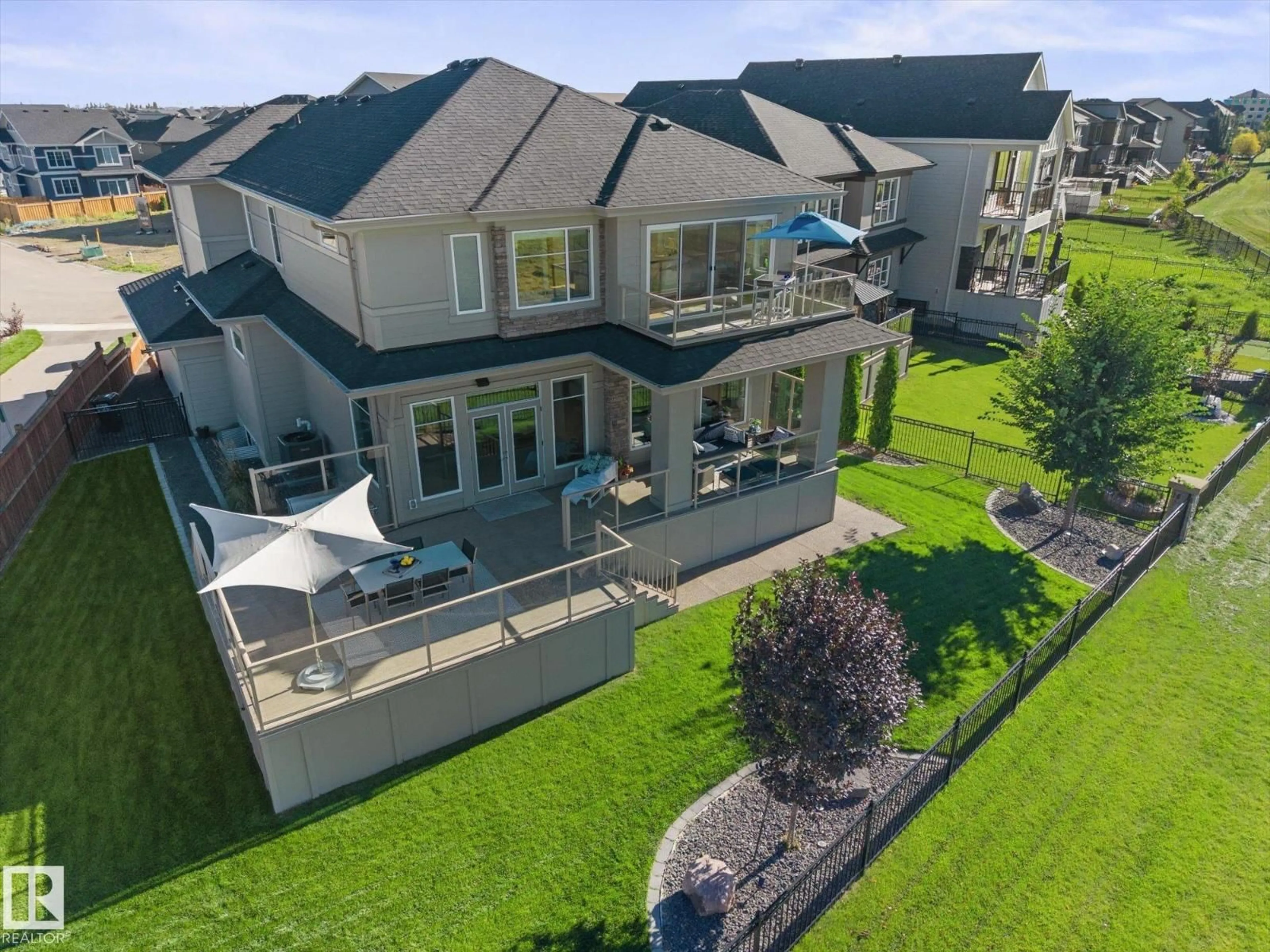 A pic from outside/outdoor area/front of a property/back of a property/a pic from drone, mountain view for SW - 1558 HOWES PL, Edmonton Alberta T6W5C1