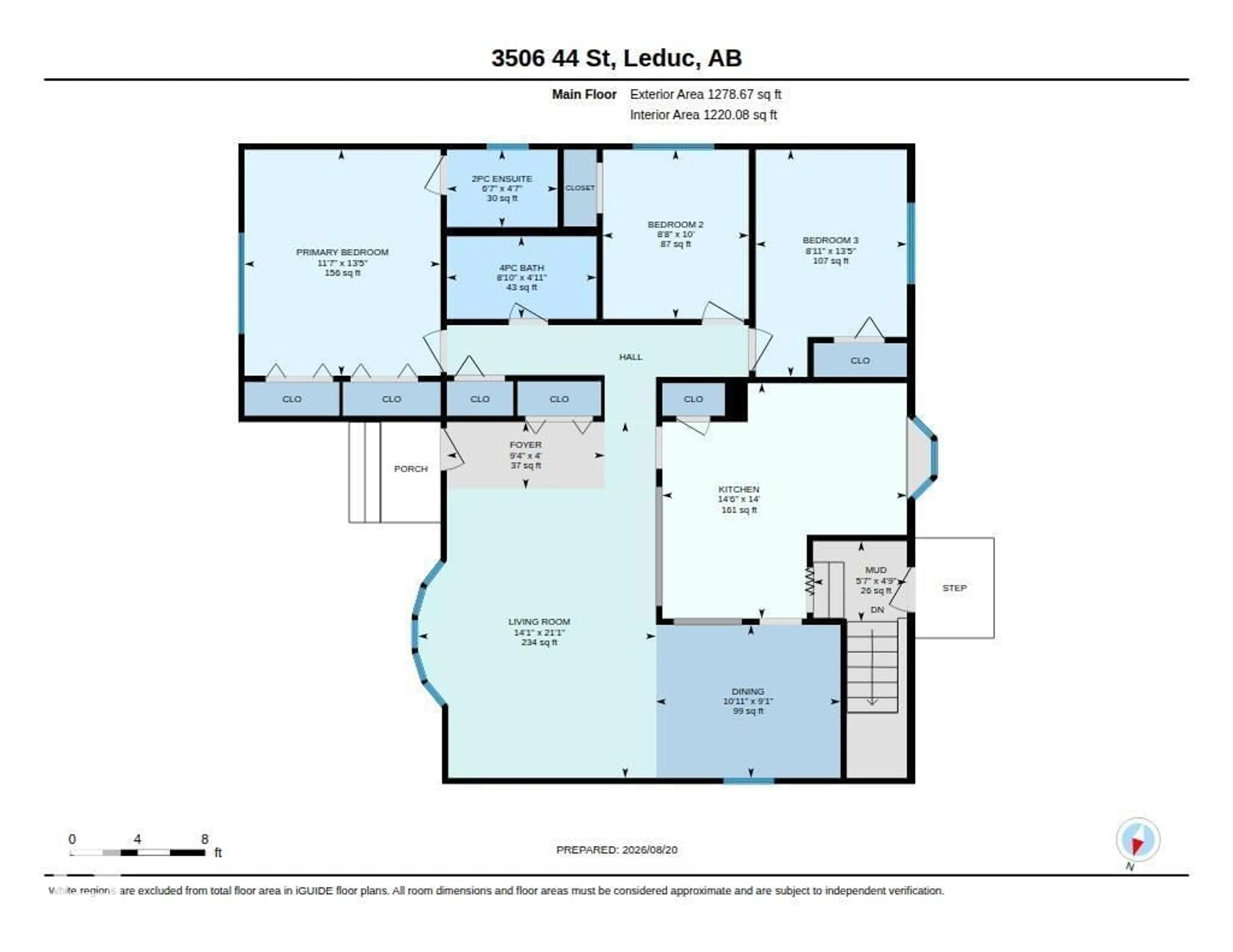 Floor plan for 3506 44 ST, Leduc Alberta T9E6B1