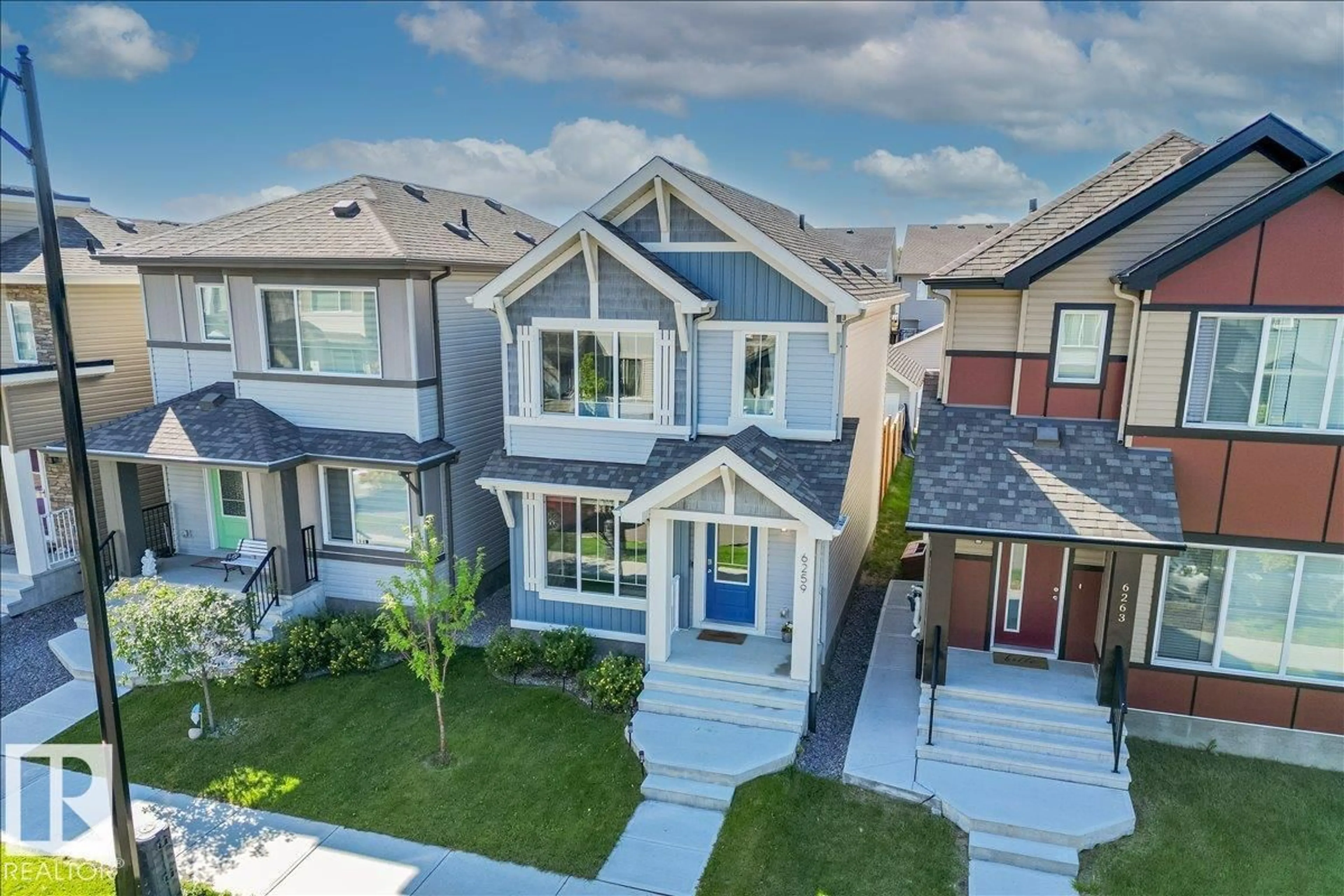 A pic from outside/outdoor area/front of a property/back of a property/a pic from drone, street for 6259 176 AV, Edmonton Alberta T5Y4E5