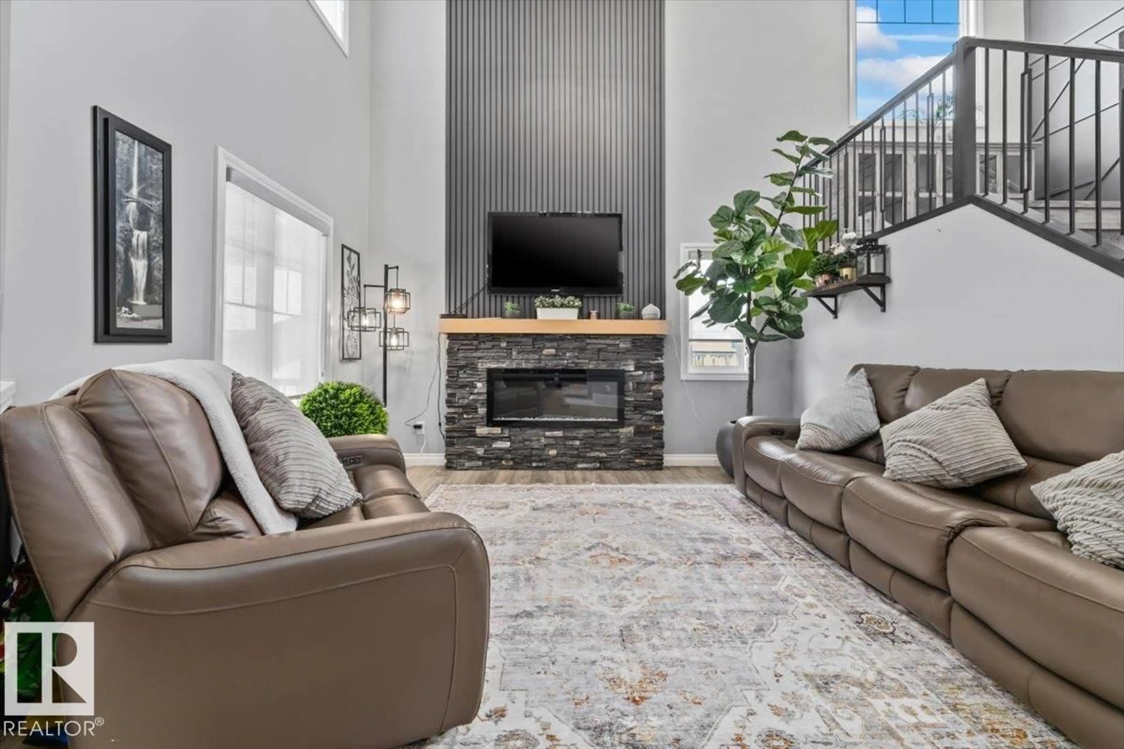 Living room with furniture, unknown for SW - 5203 23A AV, Edmonton Alberta T6X2X3