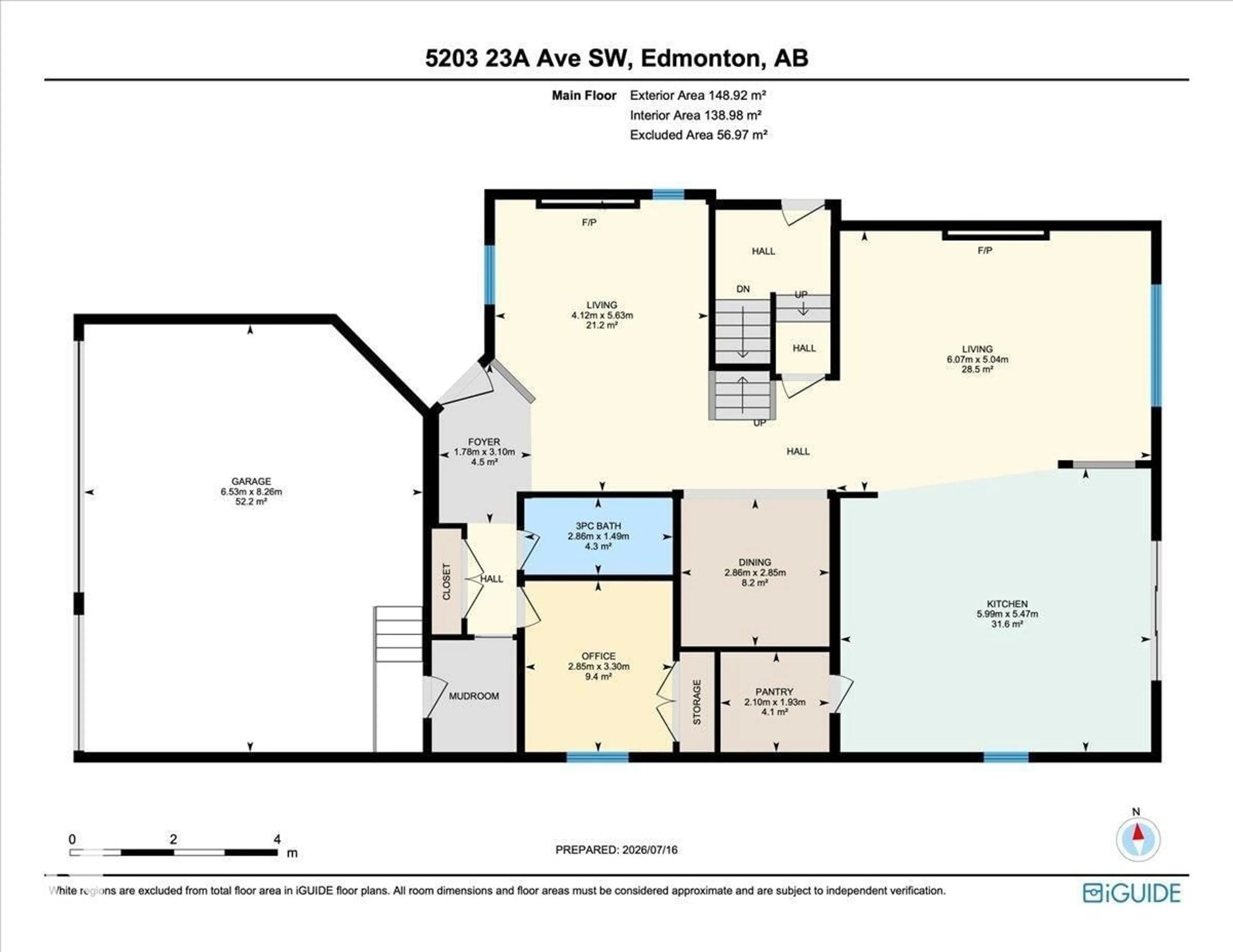Floor plan for SW - 5203 23A AV, Edmonton Alberta T6X2X3