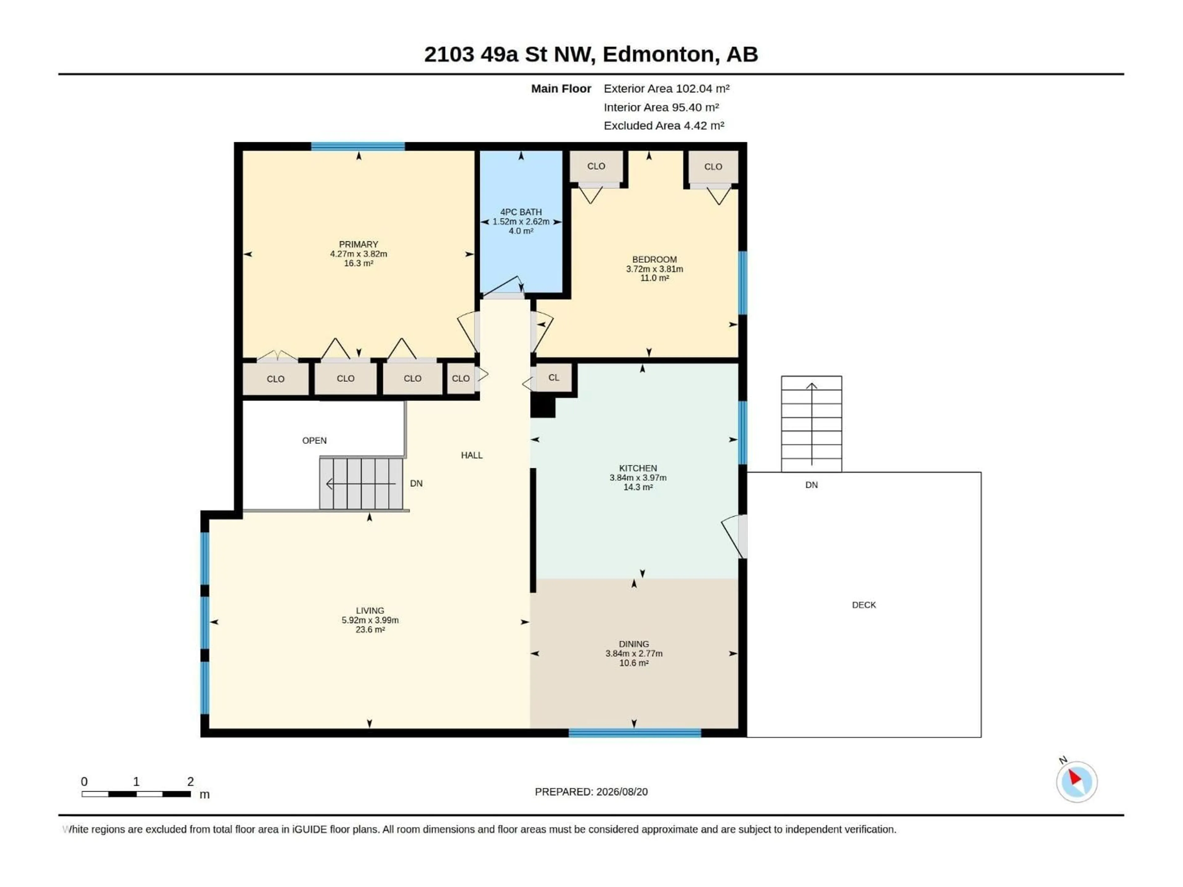 Floor plan for 2103 49A ST, Edmonton Alberta T6L2W9