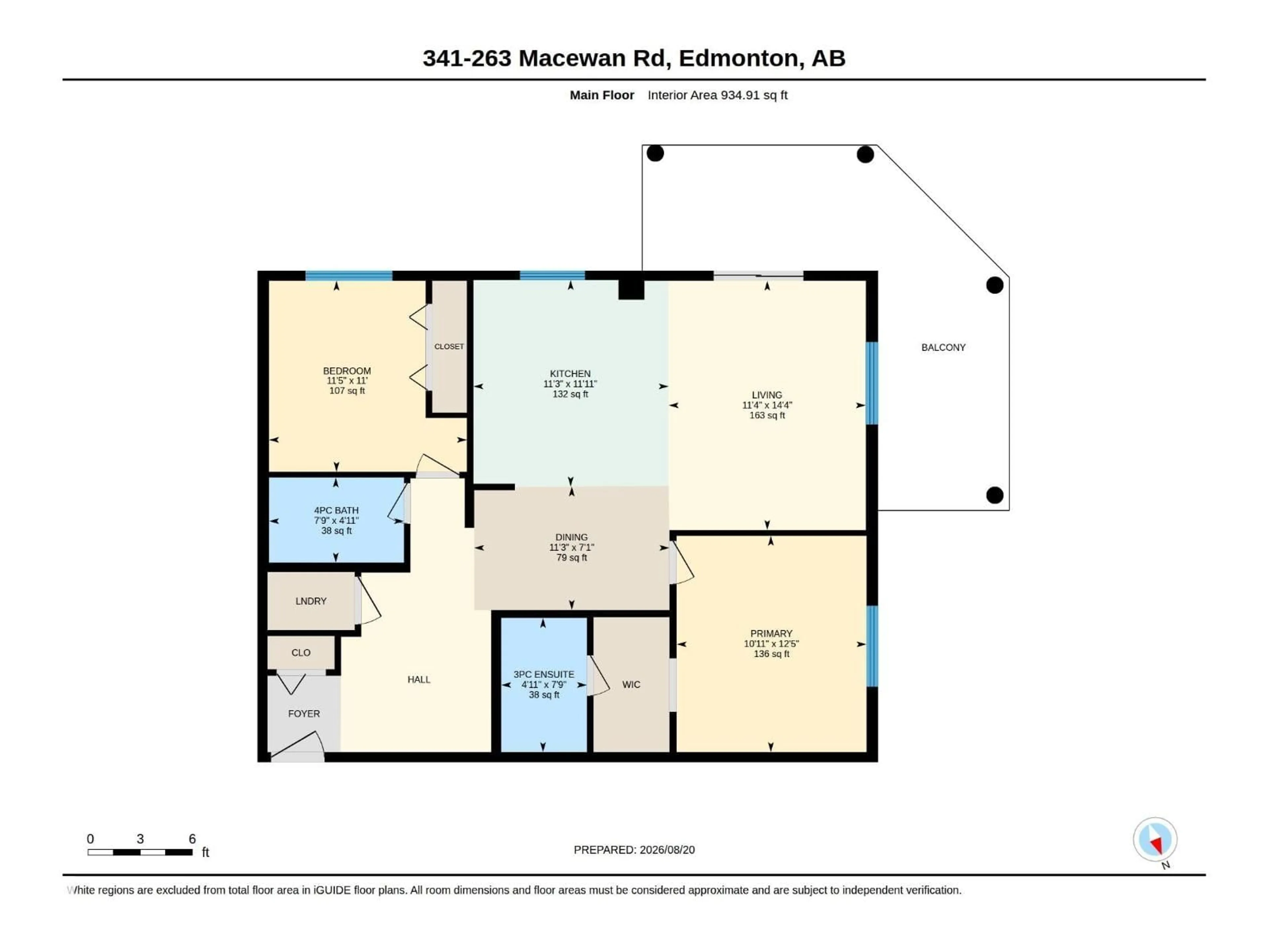 Floor plan for #341 - 263 MACEWAN RD, Edmonton Alberta T6W0C4