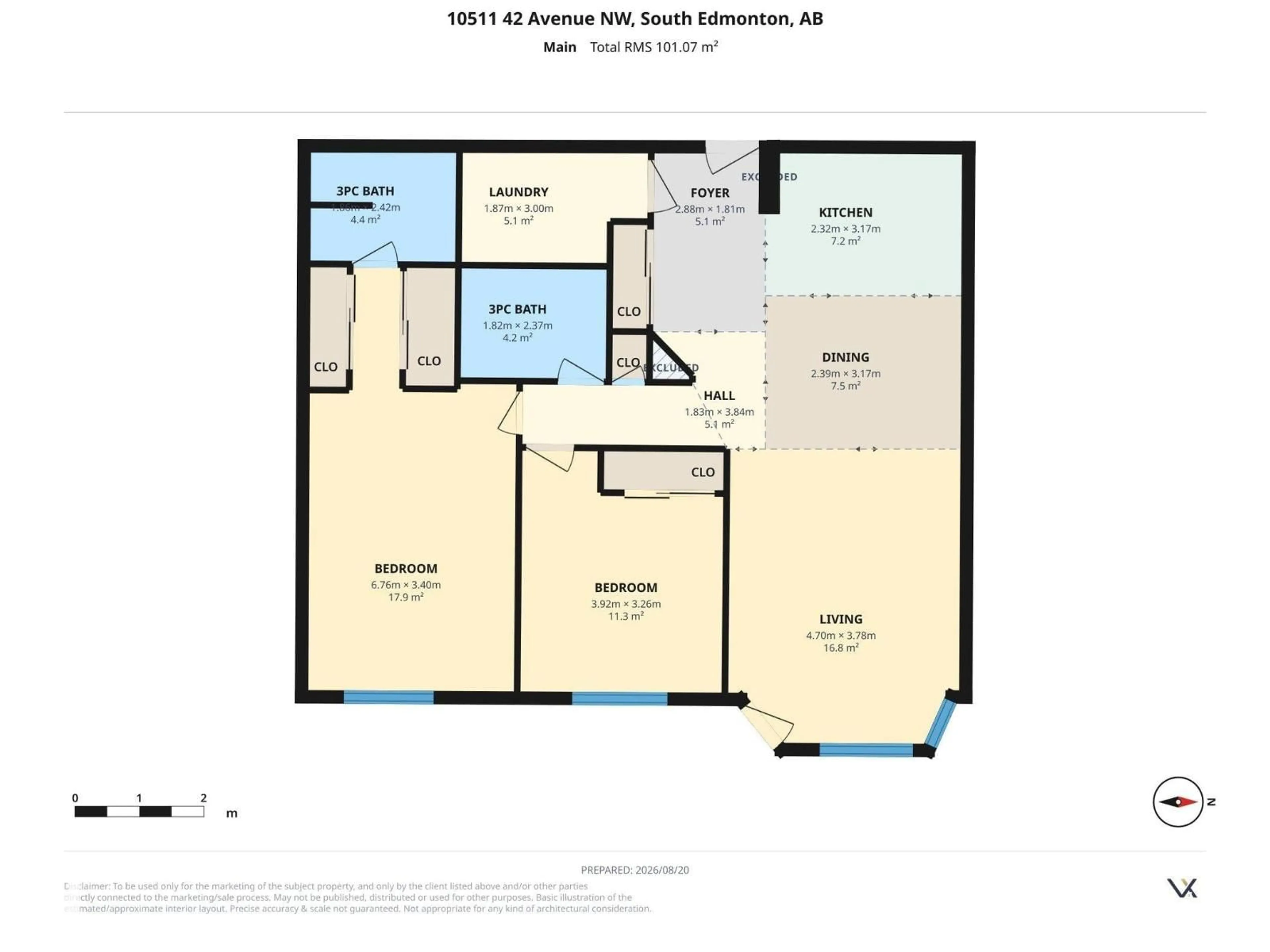 Floor plan for 114 - 10511 42 AV, Edmonton Alberta T6J7G8