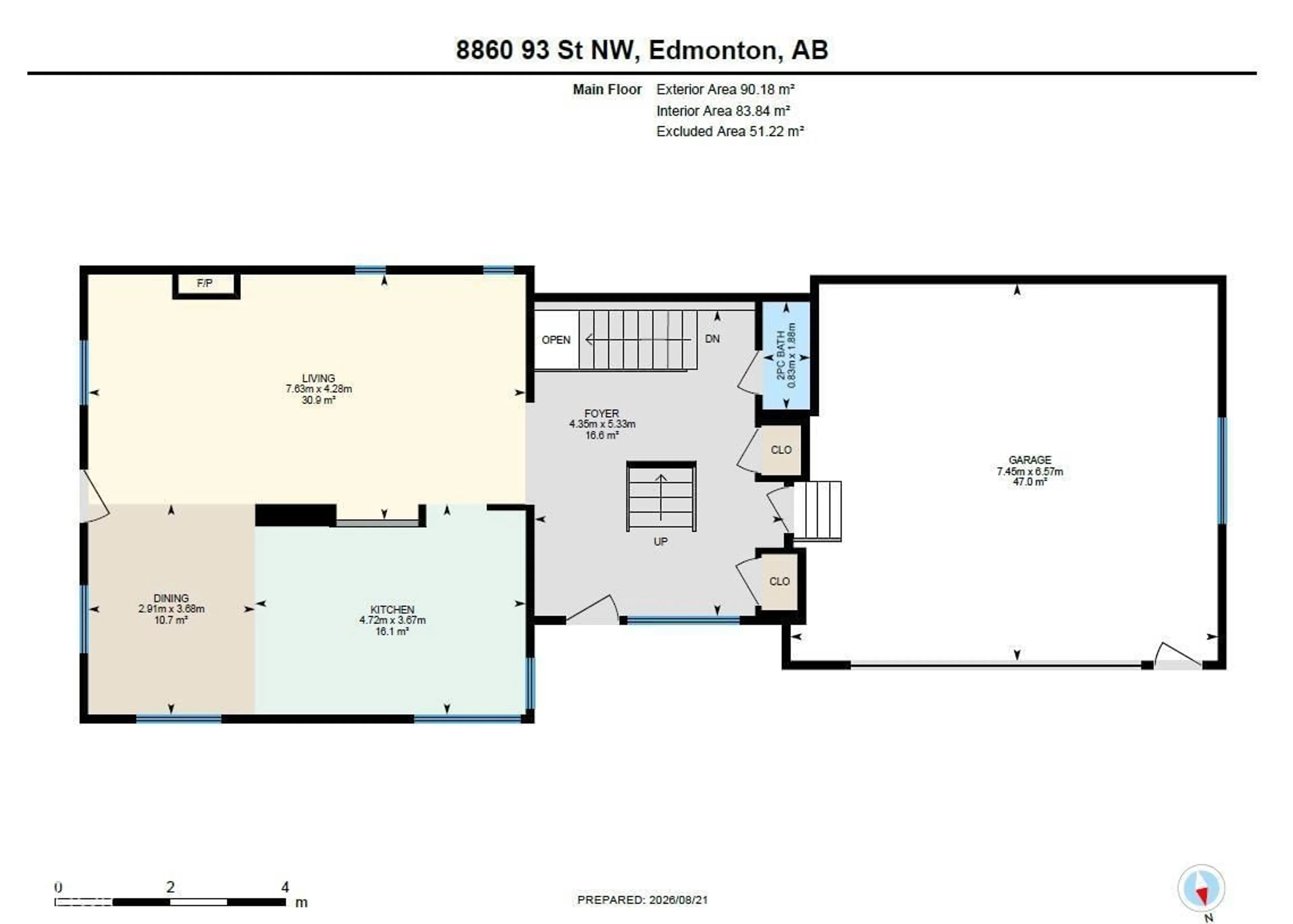 Floor plan for 8860 93 ST, Edmonton Alberta T6C3T1