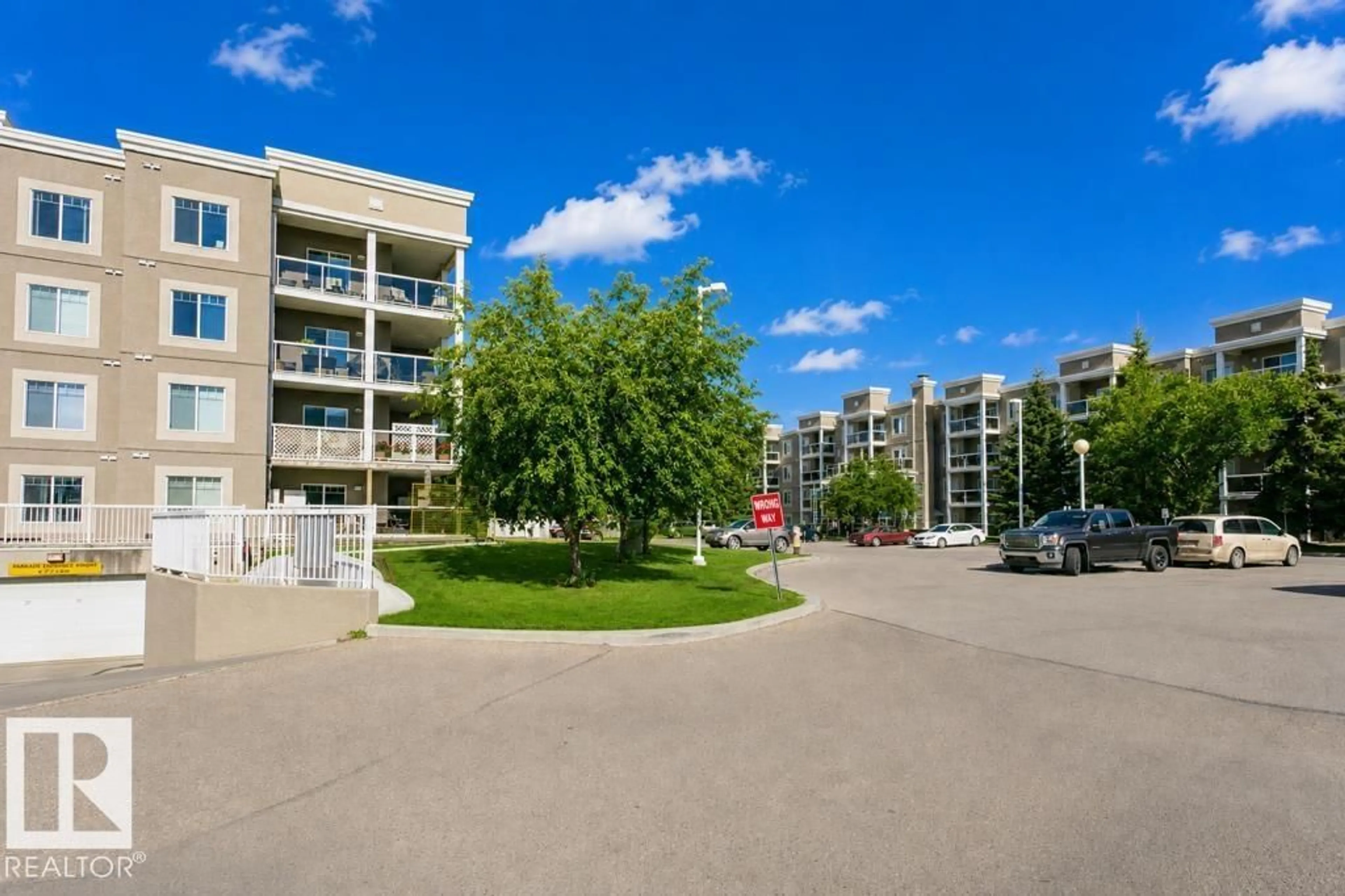 Patio, city buildings view from balcony for 78A - 318 MCKENNEY AV, St. Albert Alberta T8N7E6