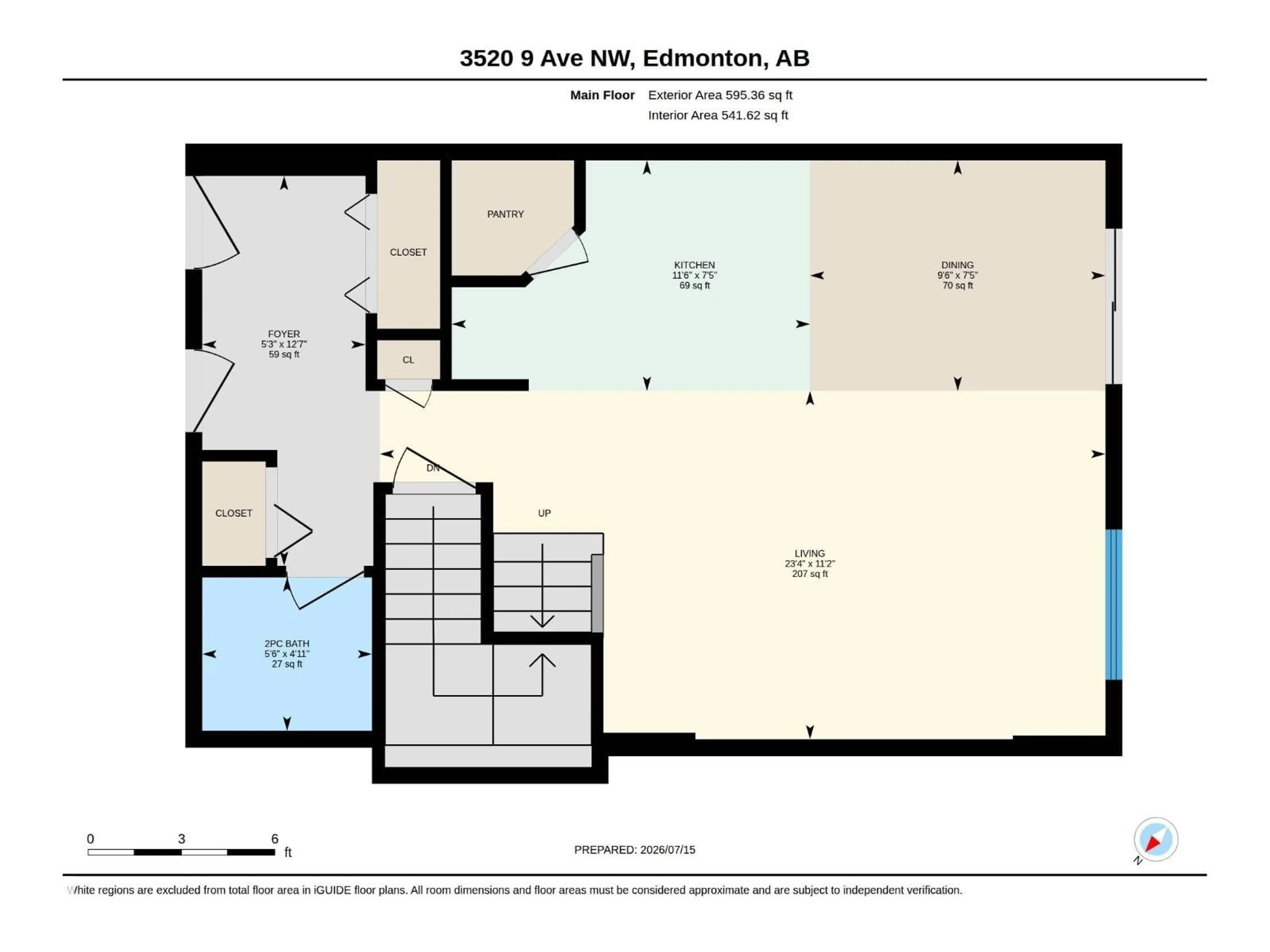 Floor plan for 3520 9 ST, Edmonton Alberta T6T1A2