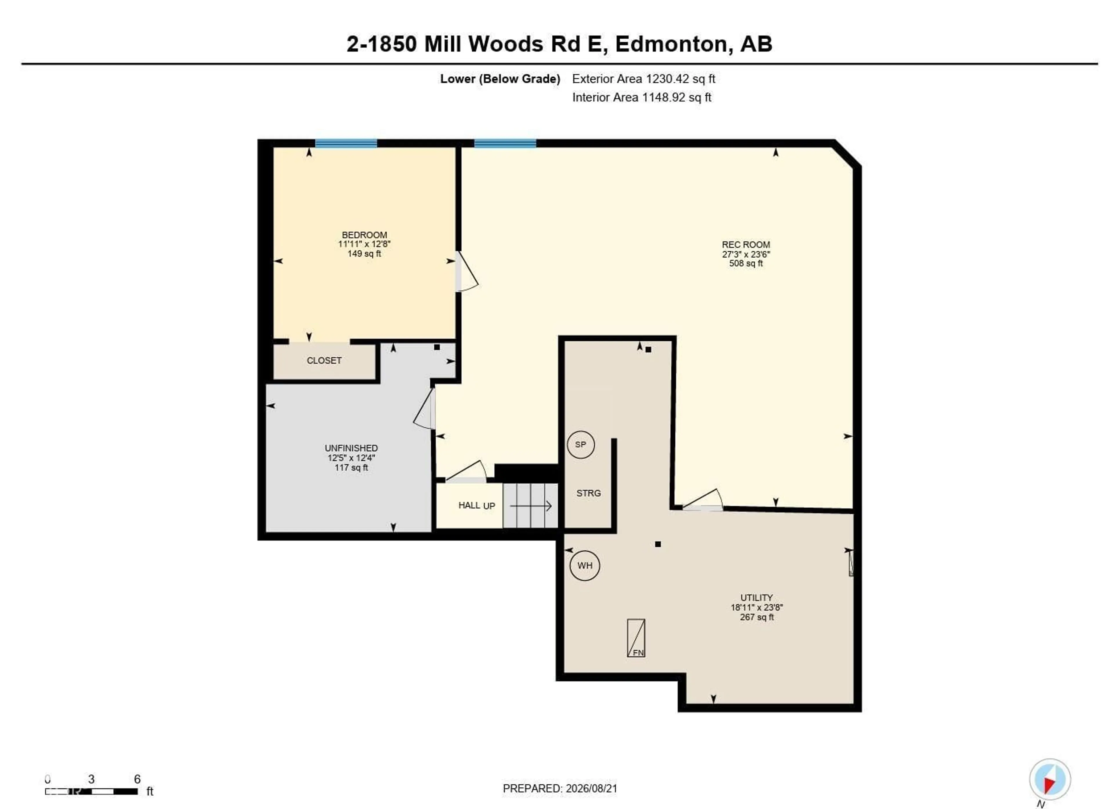 Floor plan for #2 - 1850 MILL WOODS RD E, Edmonton Alberta T6L7C6