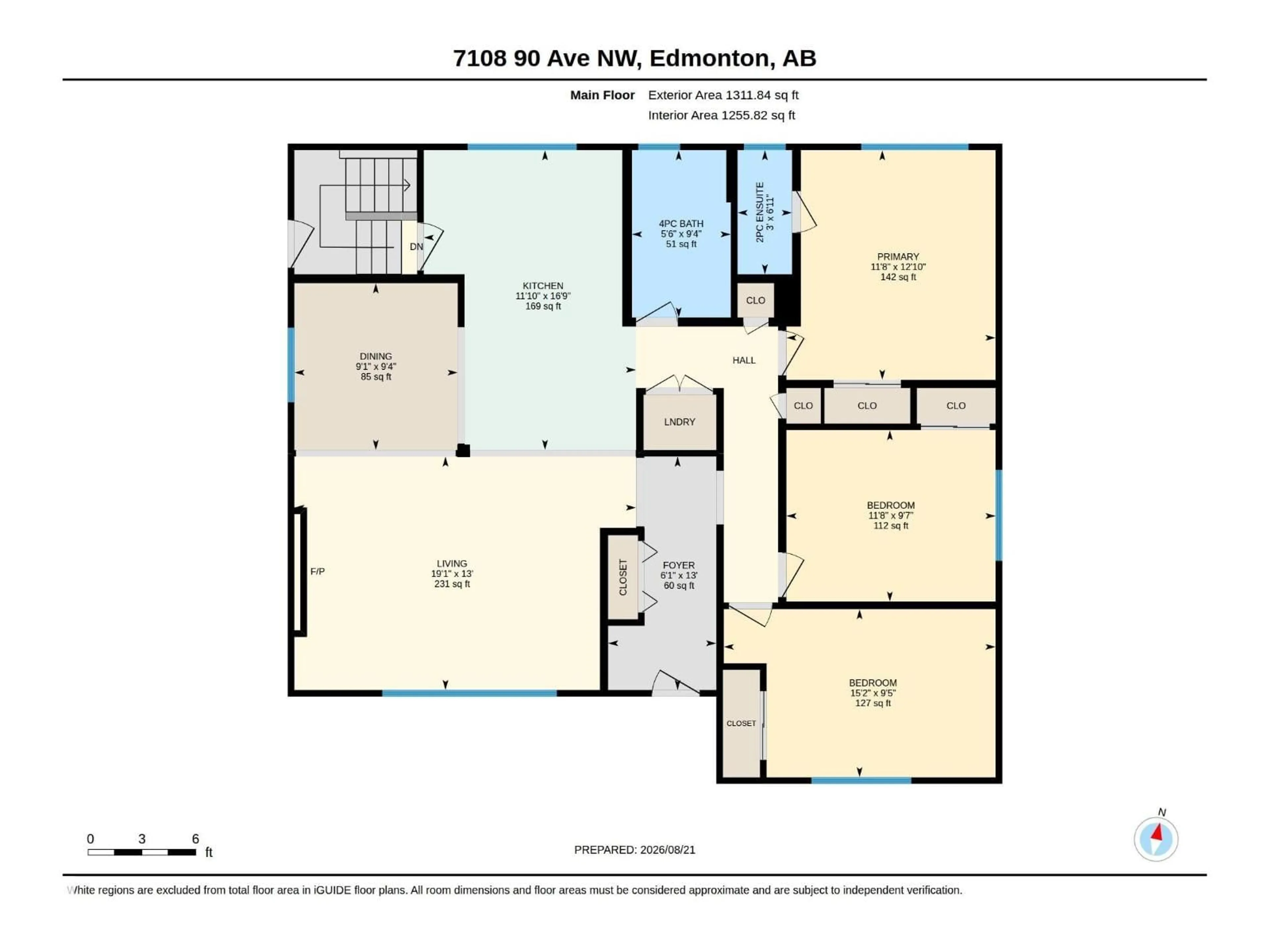 Floor plan for 7108 90 AV, Edmonton Alberta T6B0P4