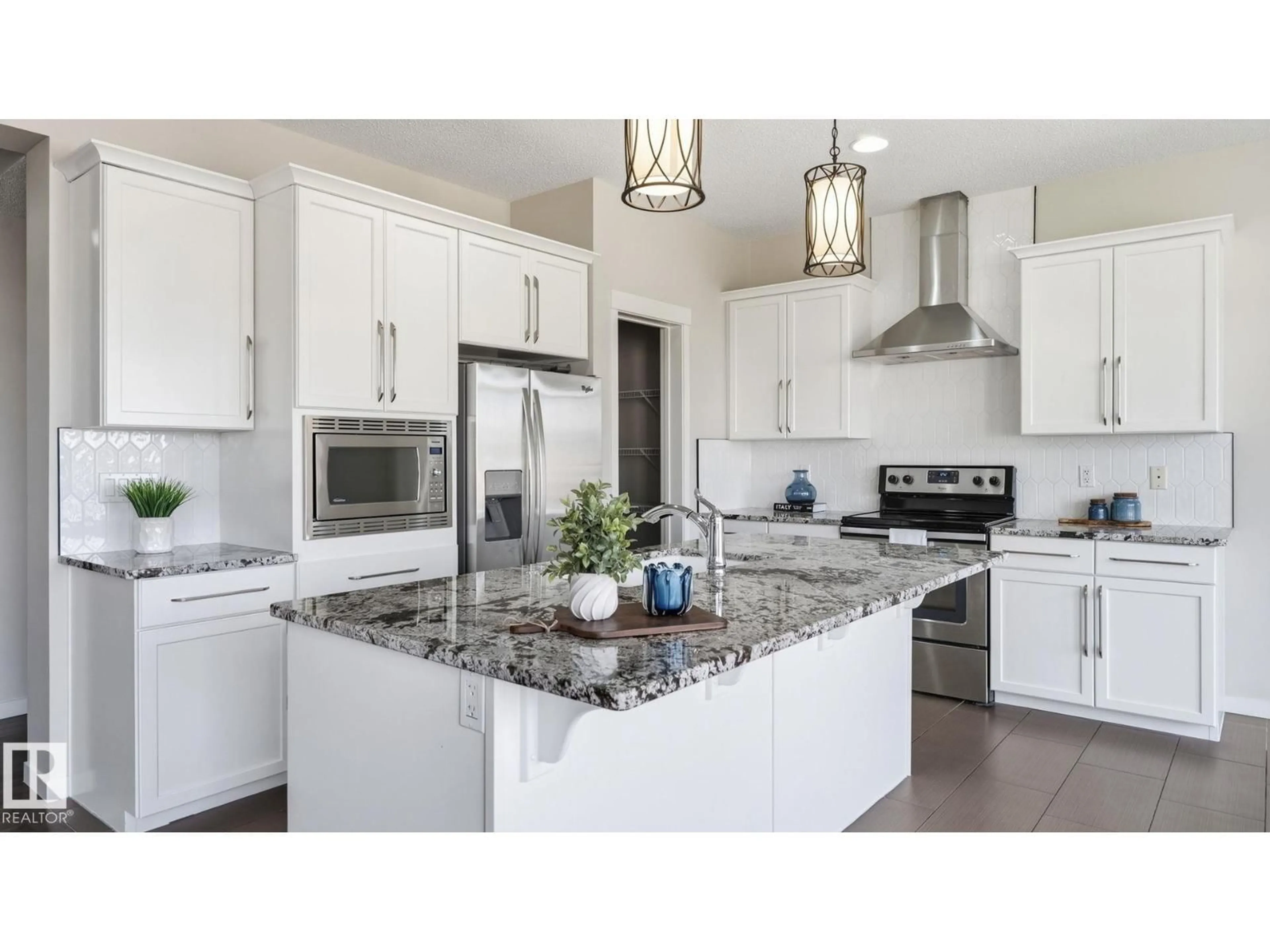 Open concept kitchen, ceramic/tile floor for SW - 1832 56 ST, Edmonton Alberta T6X1T6