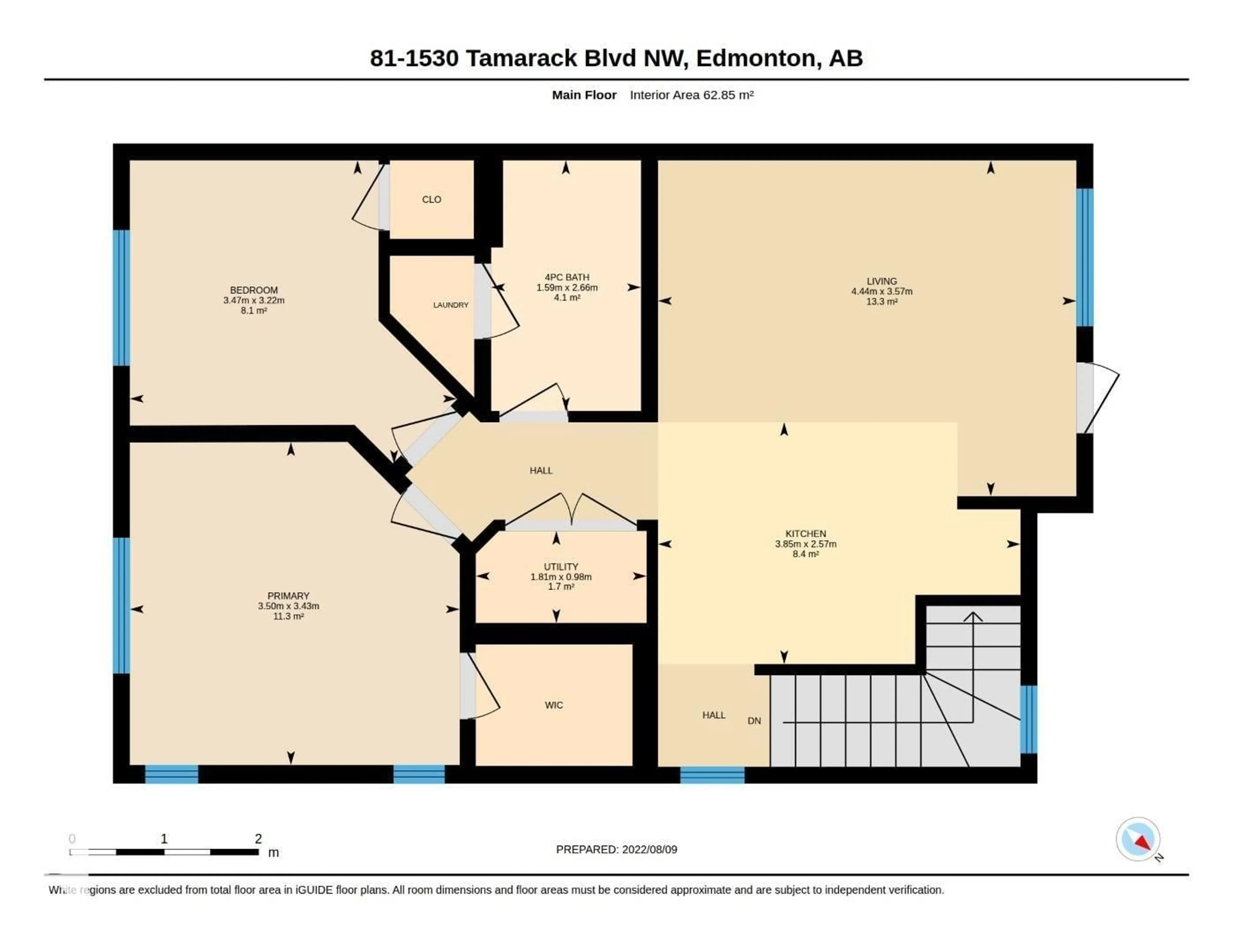 Floor plan for #81 - 1530 TAMARACK BV, Edmonton Alberta T6T2E6