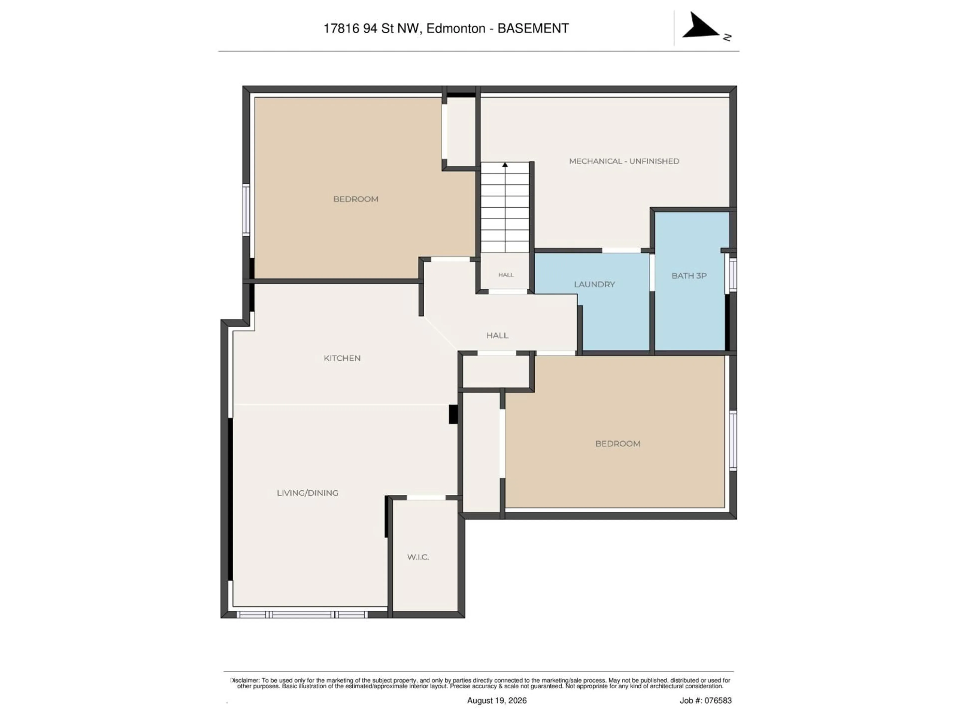 Floor plan for NW - 17816 94 ST, Edmonton Alberta T5Z2G9