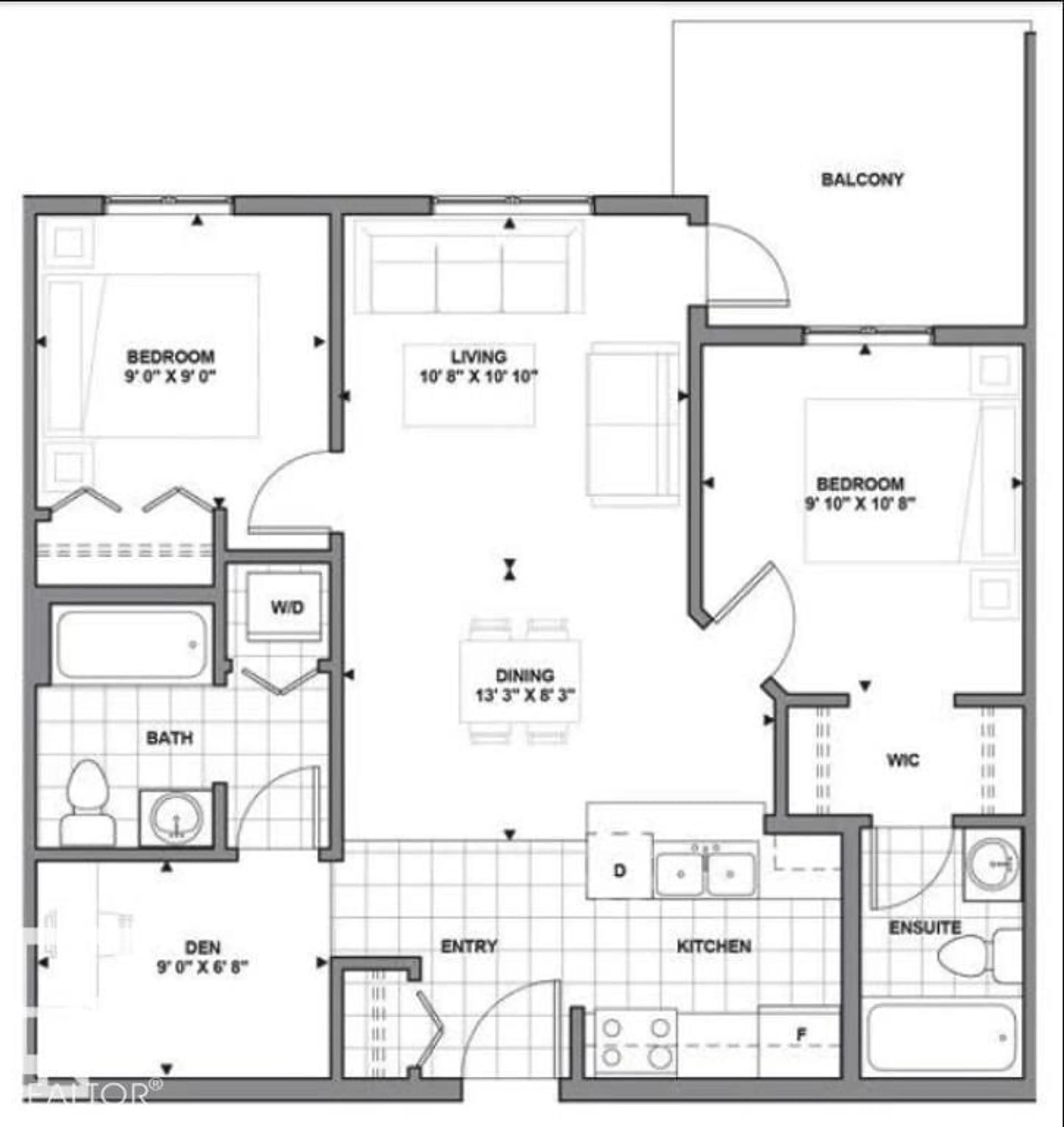 Floor plan for 421 - 3315 JAMES MOWATT TR, Edmonton Alberta T6W3L9
