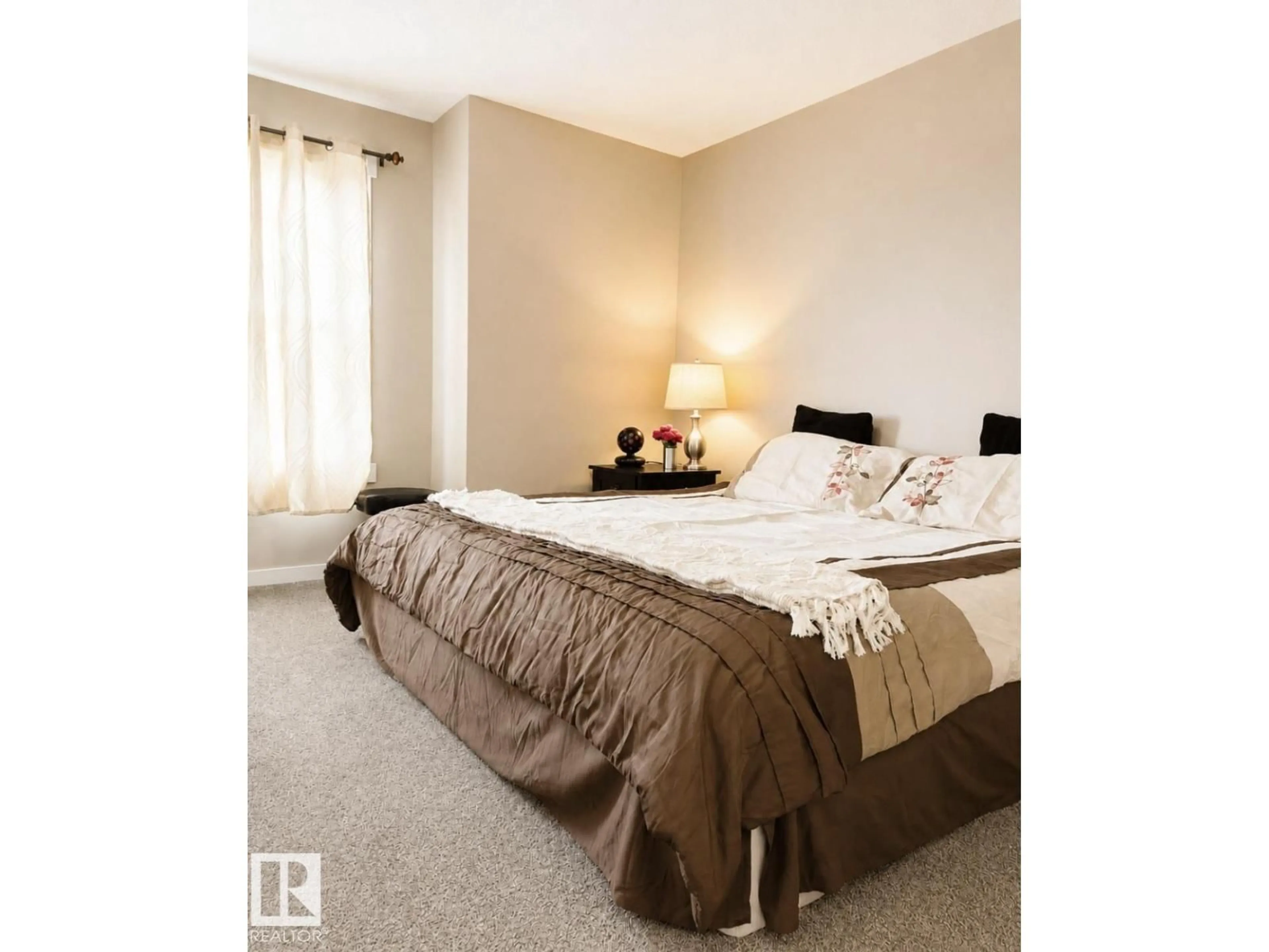 Bedroom with bed, carpet floor for 5135 1A AV, Edmonton Alberta T6X0X3