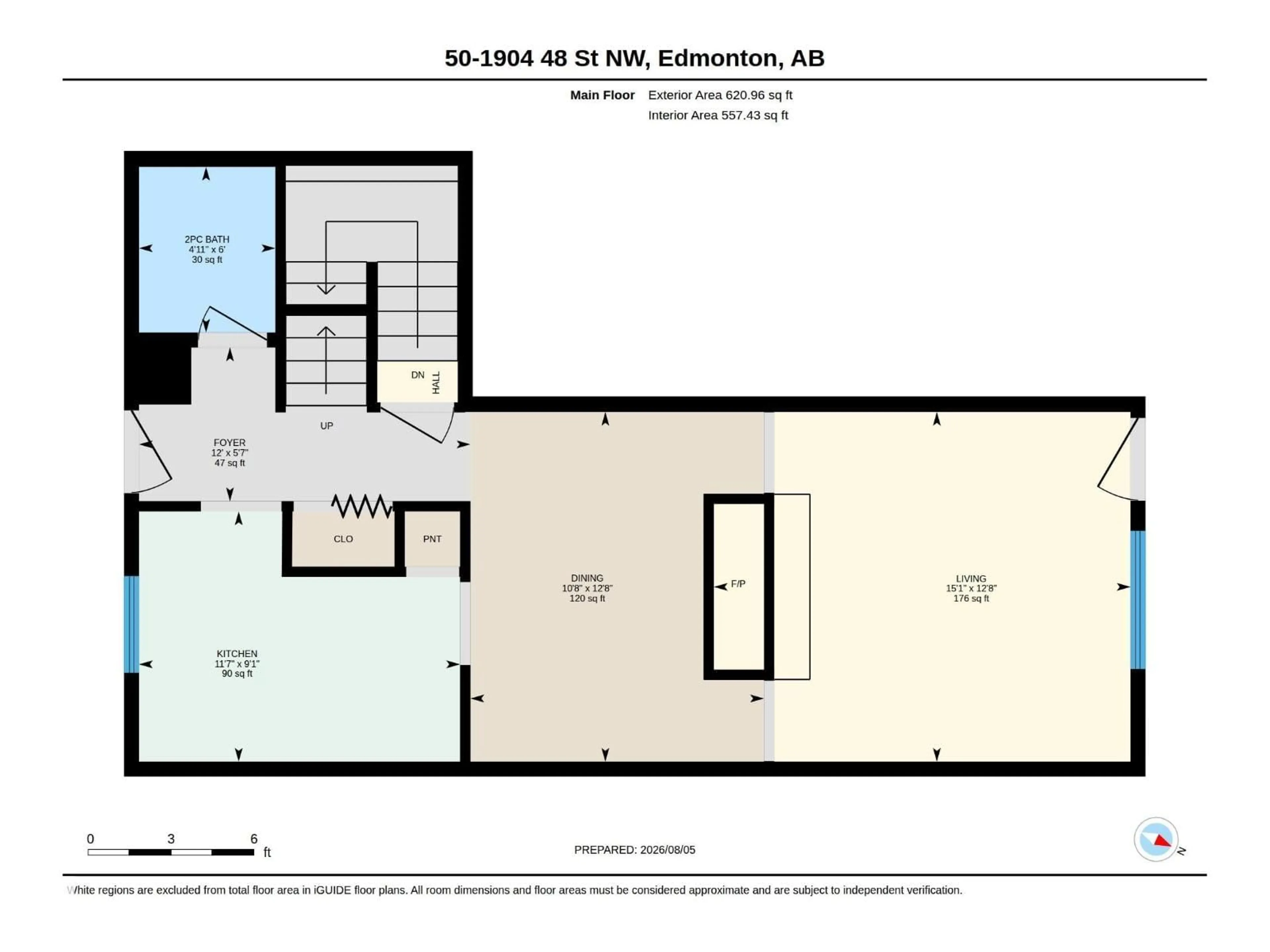 Floor plan for 50 - 1904 48 ST NW, Edmonton Alberta T6L5H3