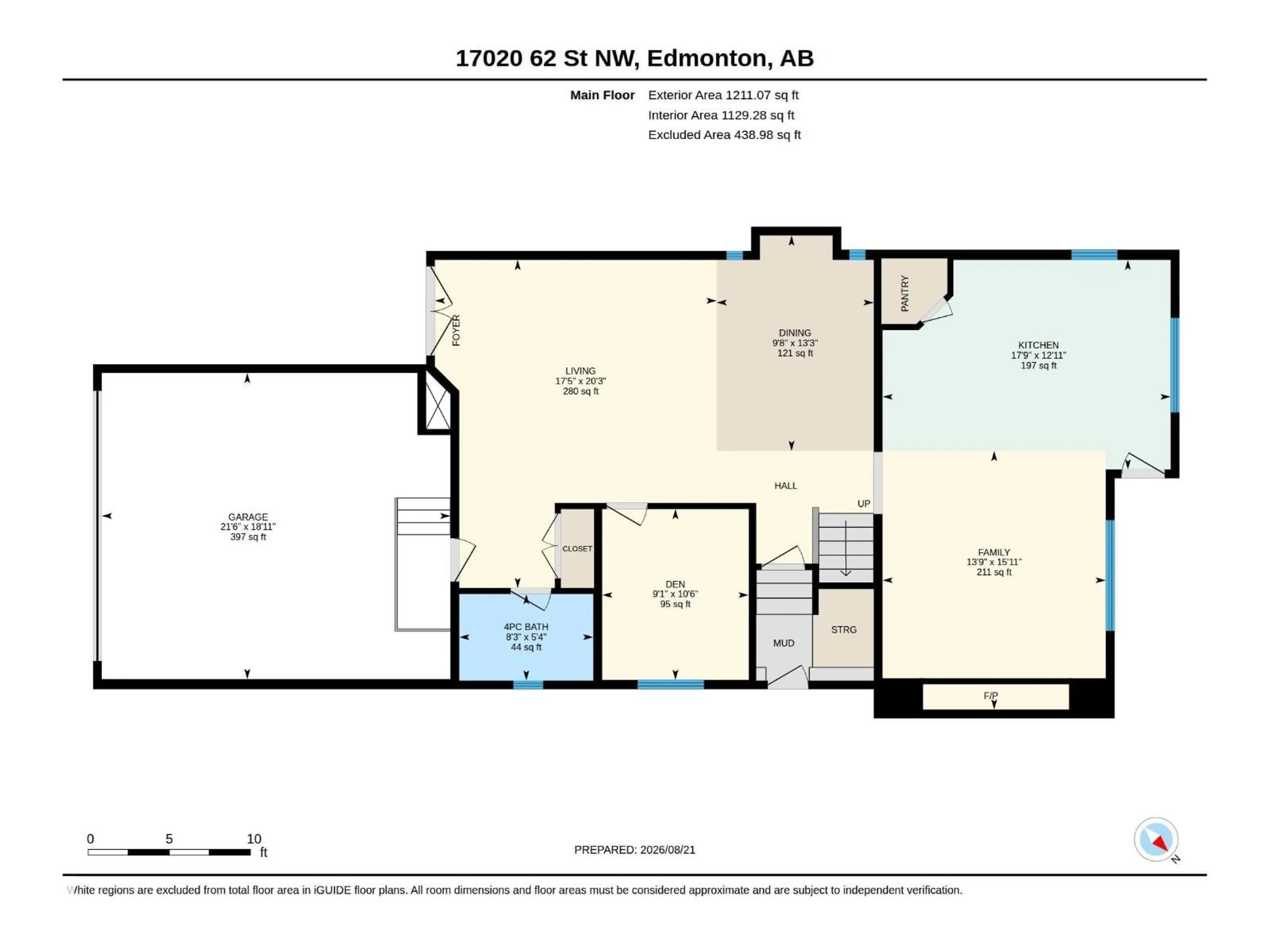 Floor plan for 17020 62 ST, Edmonton Alberta T5Y3S4