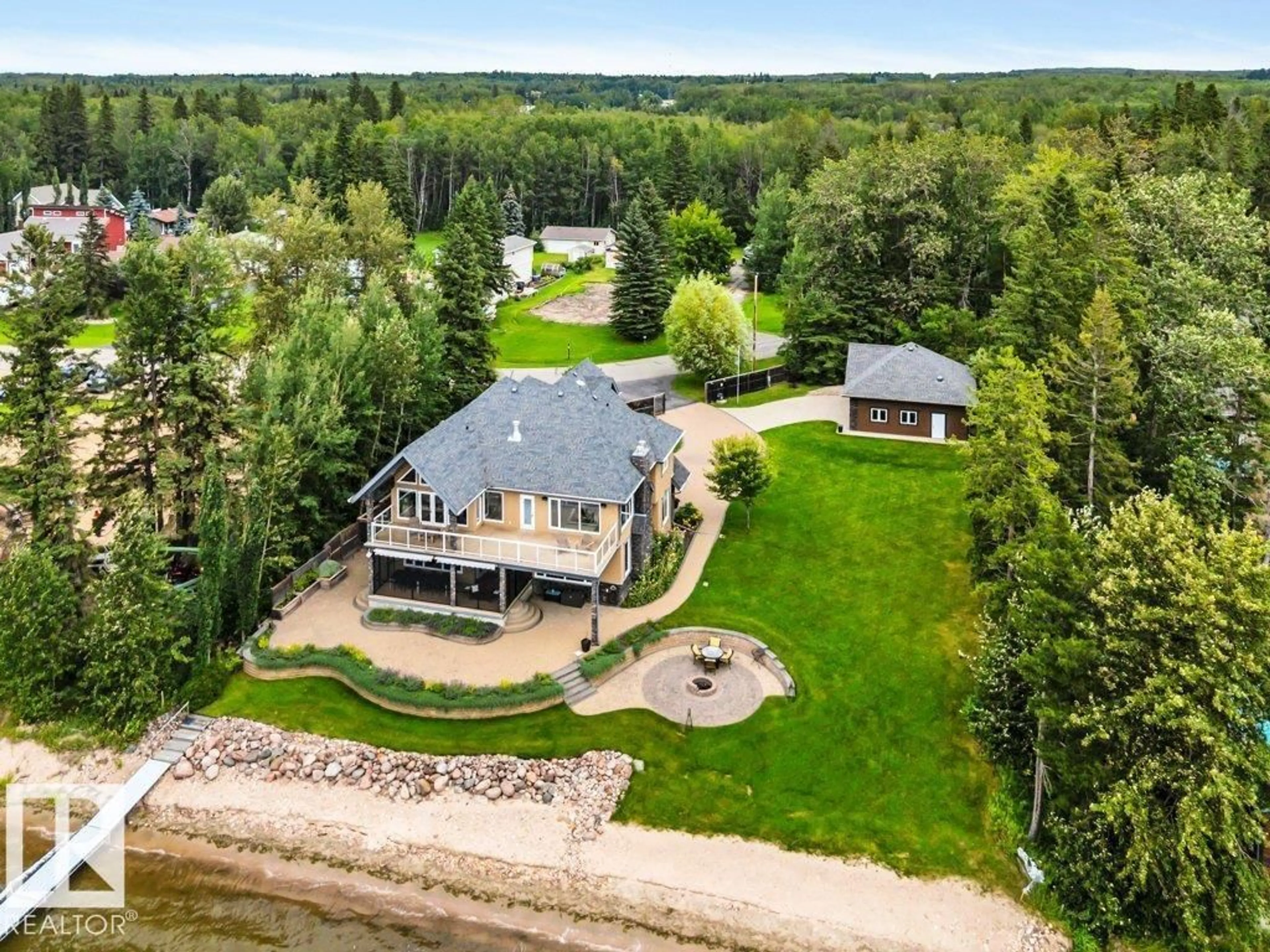 A pic from outside/outdoor area/front of a property/back of a property/a pic from drone, water/lake/river/ocean view for 35A - 35 SILVER BEACH ROAD, Rural Wetaskiwin County Alberta T0C2C0