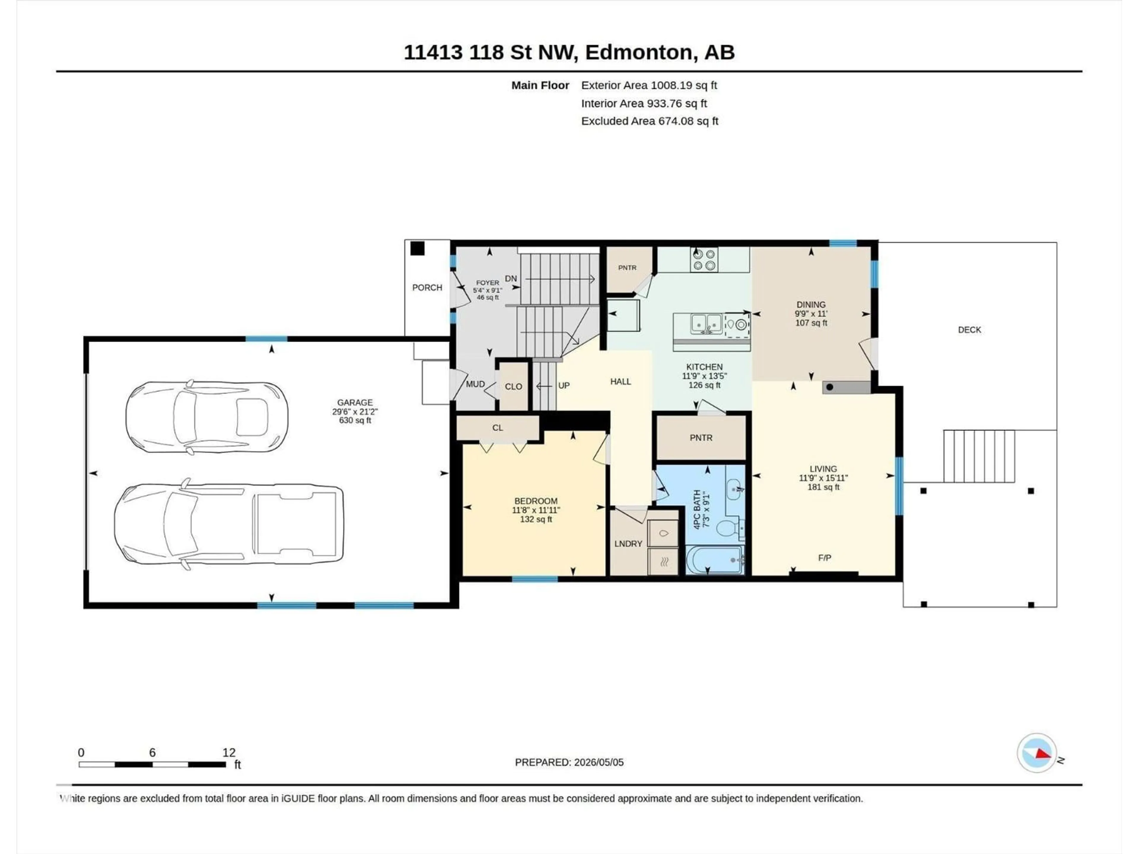 Floor plan for NW - 11413 118 ST, Edmonton Alberta T5G3J3