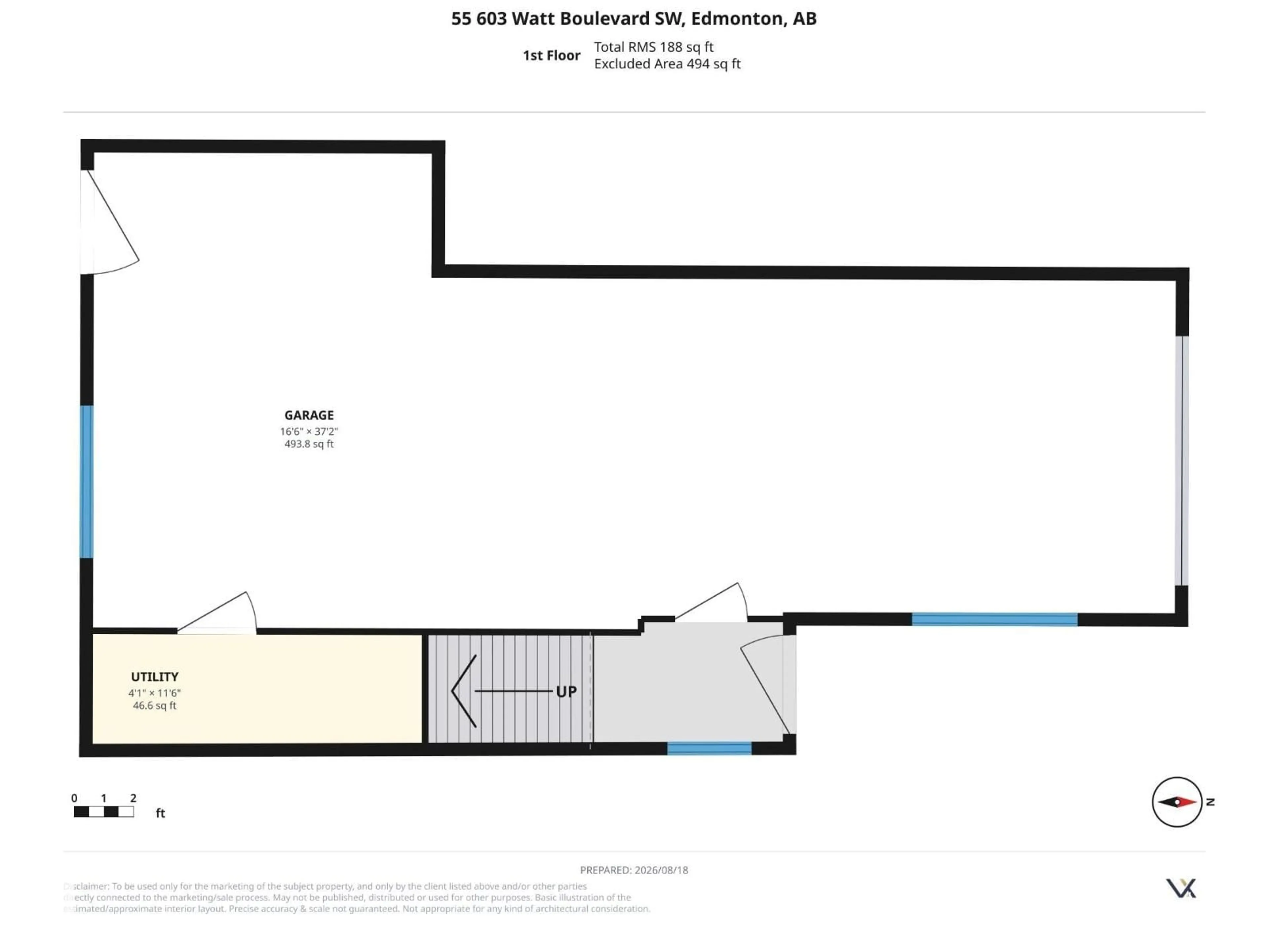 Floor plan for 603 - 55 WATT BV, Edmonton Alberta T6X0P3