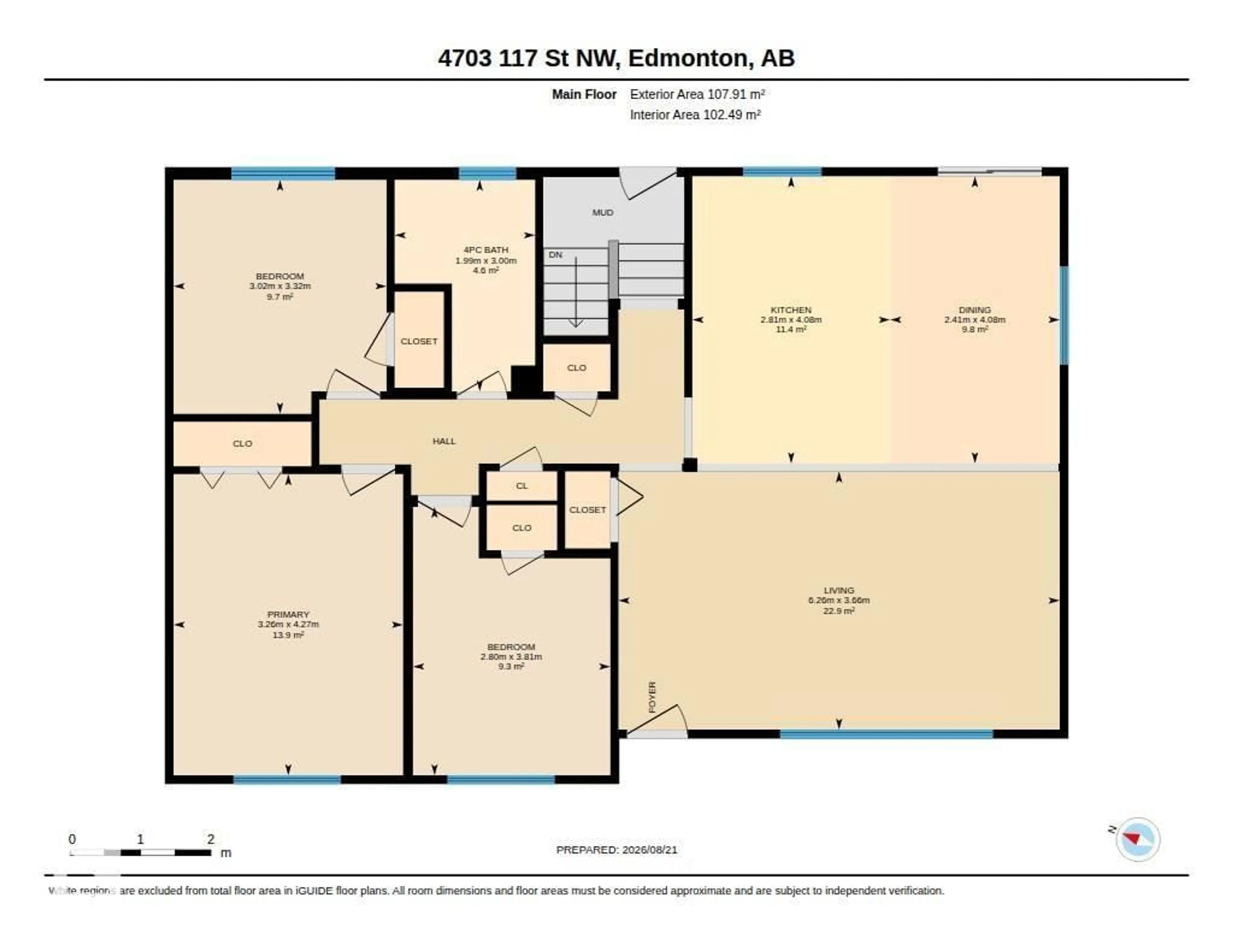 Floor plan for NW - 4703 117 ST, Edmonton Alberta T6H3R7