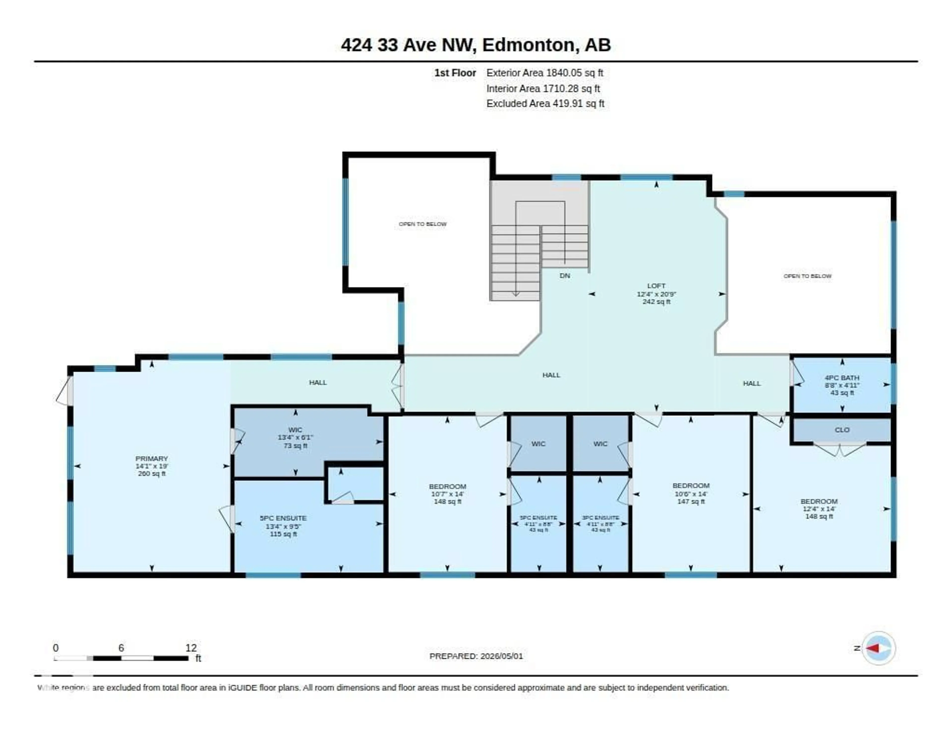 Floor plan for 424 33 AV, Edmonton Alberta T6T2S8