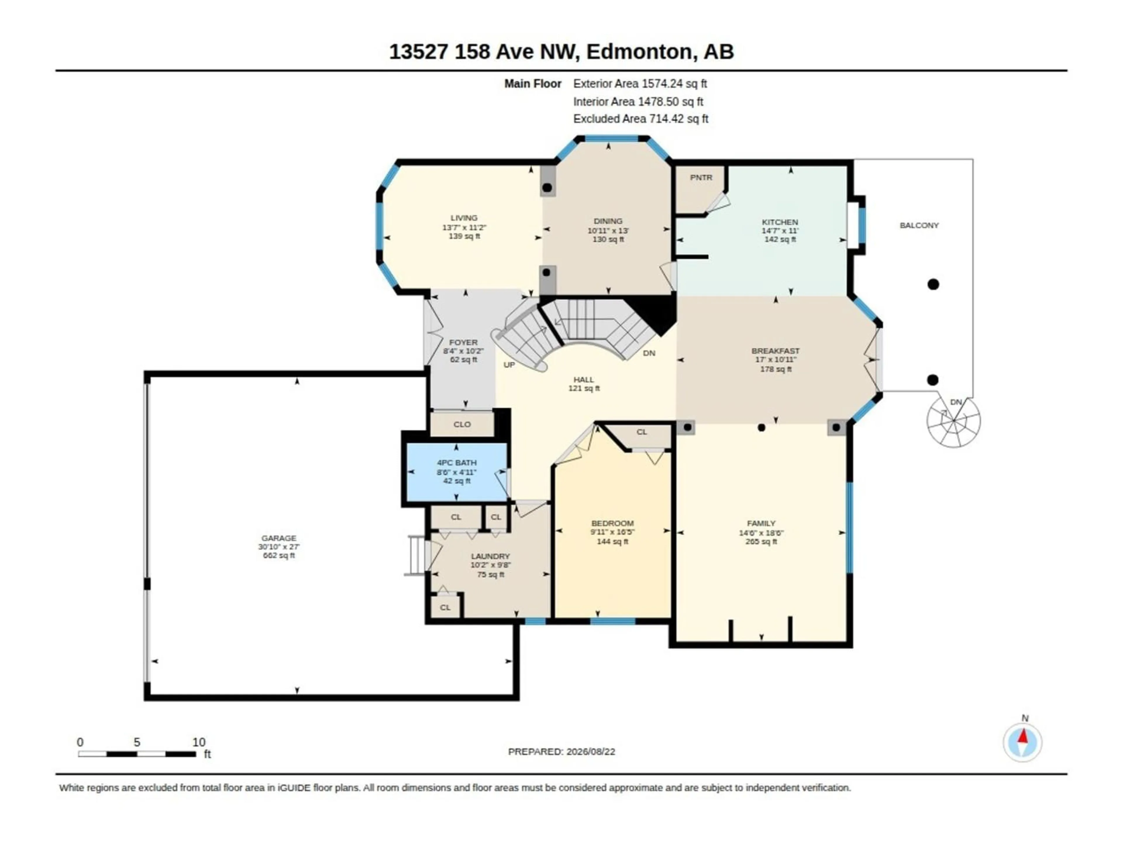 Floor plan for NW - 13527 158 AV, Edmonton Alberta T6V1S3