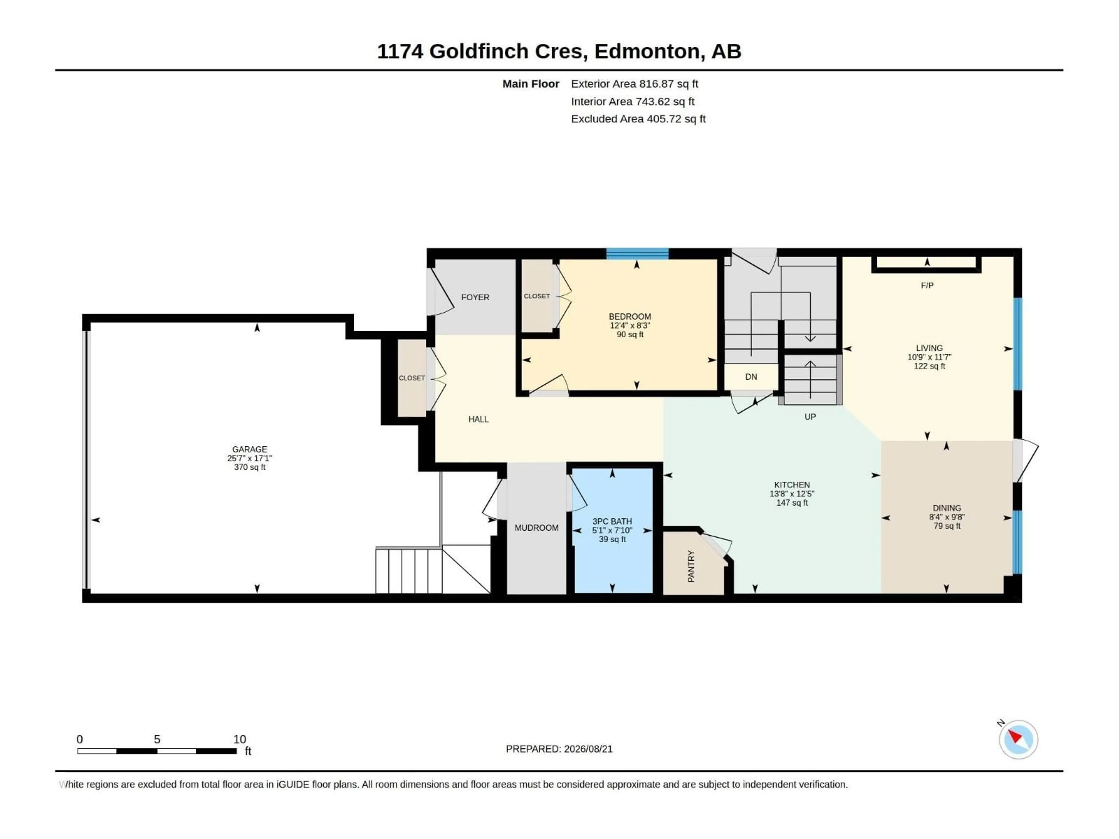 Floor plan for 1174 GOLDFINCH CR, Edmonton Alberta T5S0R2