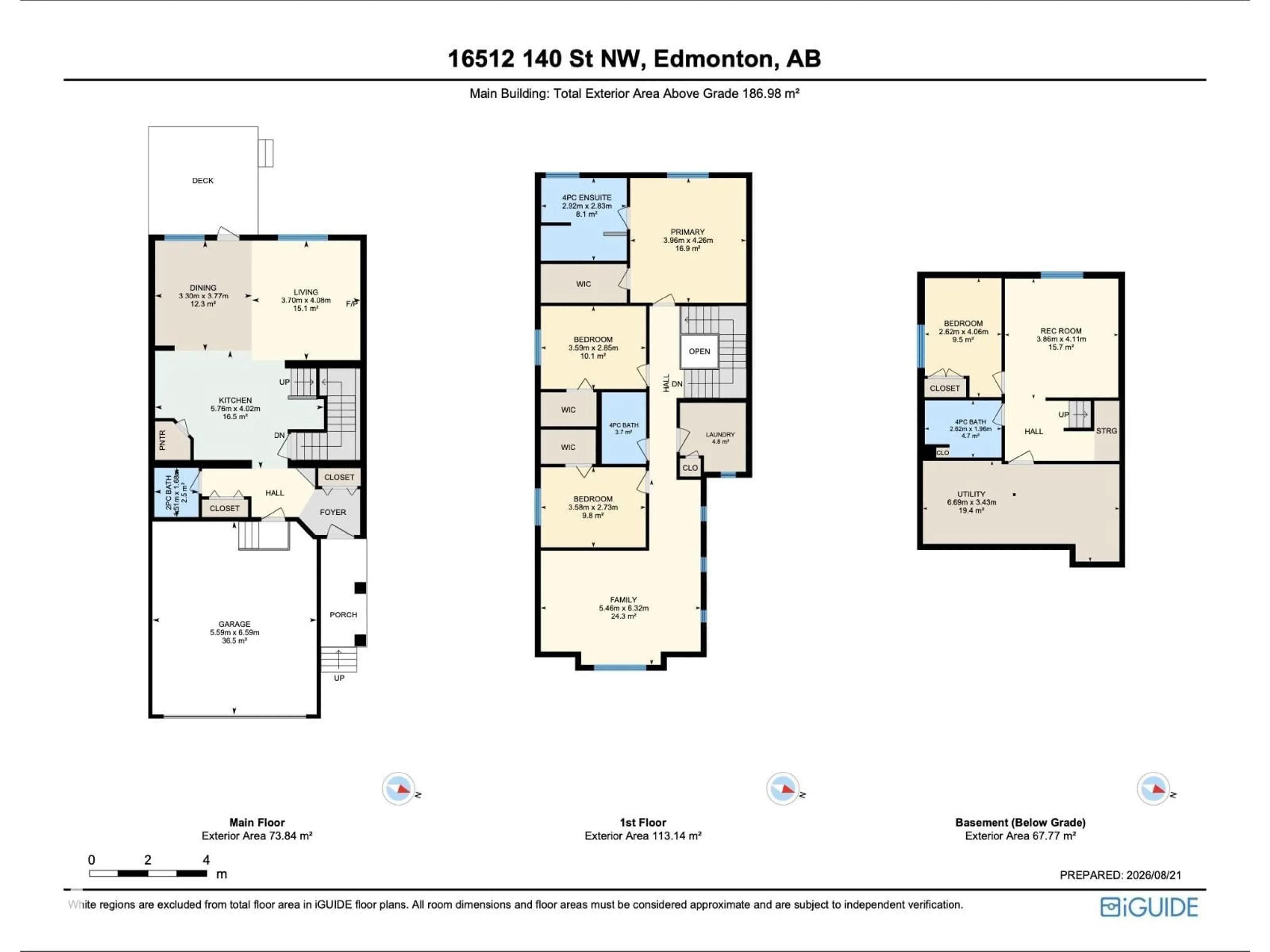 Floor plan for NW - 16512 140 ST, Edmonton Alberta T6V0K7