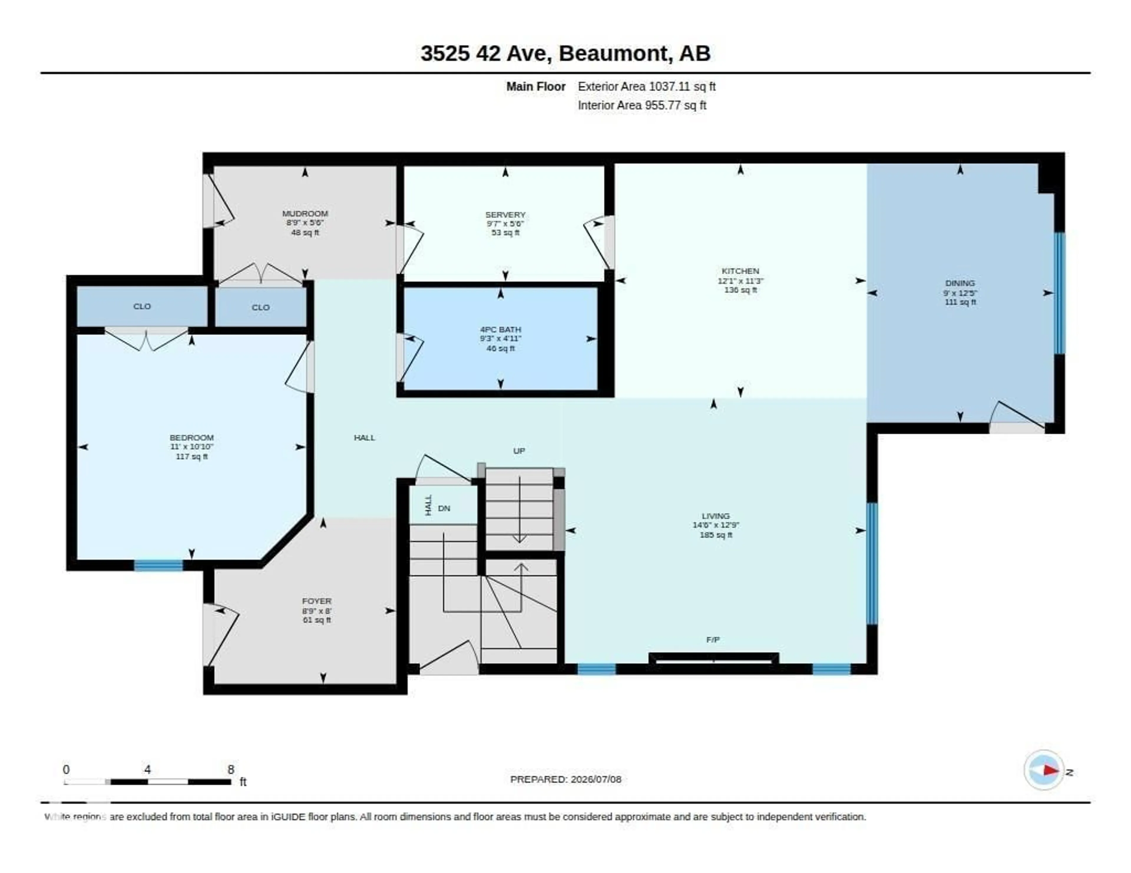 Floor plan for 3525 42 AVE, Beaumont Alberta T4X3G4