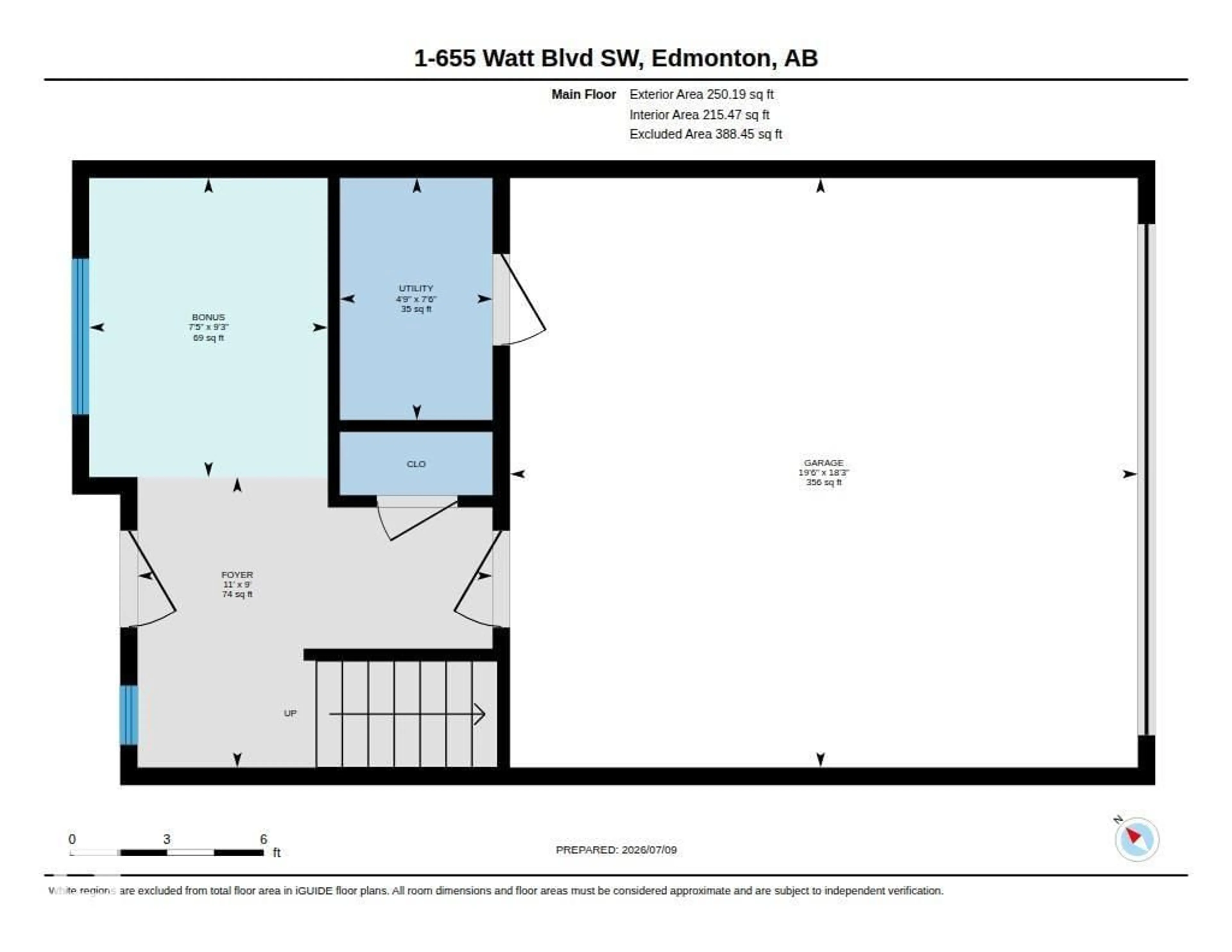 Floor plan for 655 WATT BV, Edmonton Alberta T6X0Y2