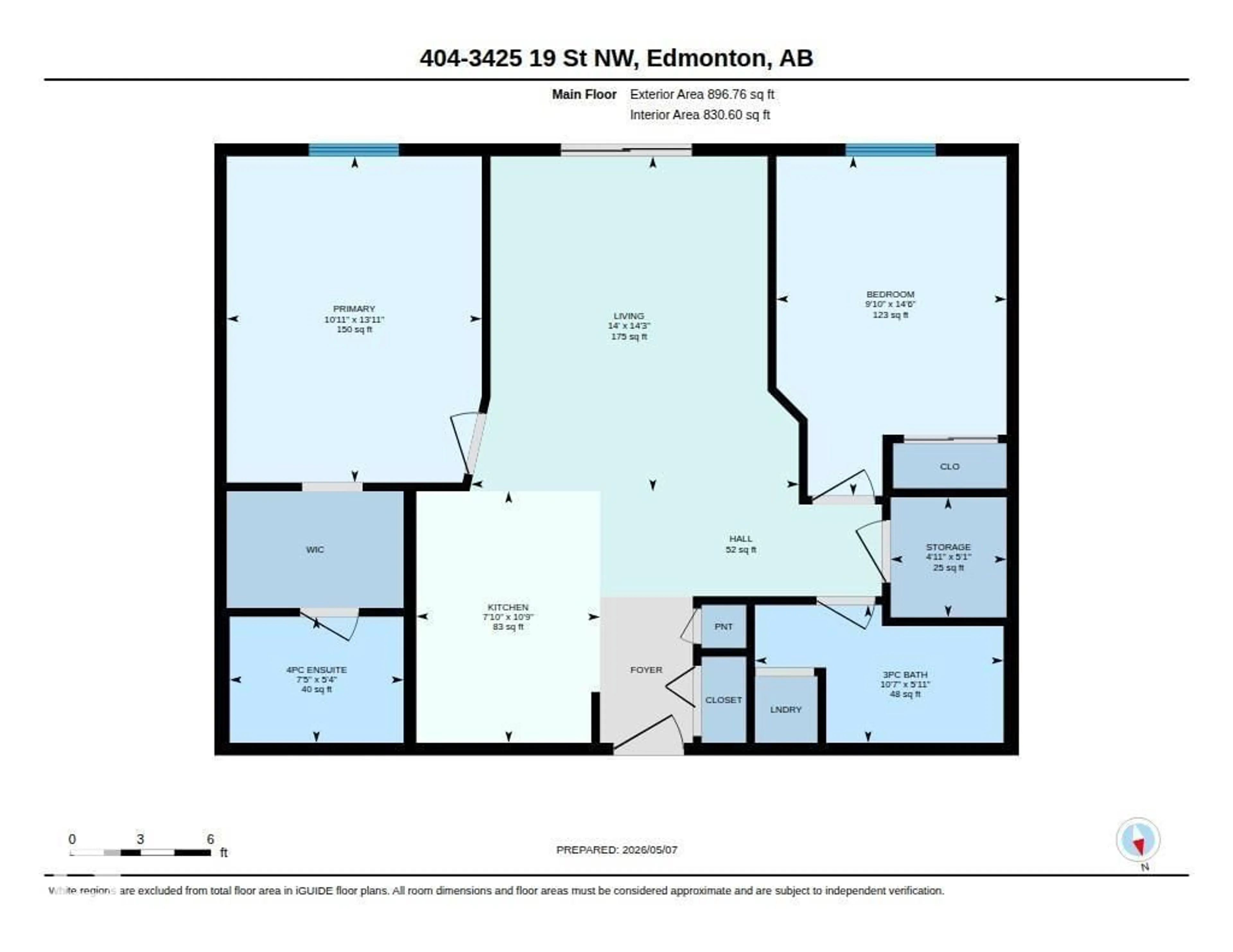 Floor plan for #404 - 3425 19 ST, Edmonton Alberta T6T2B5