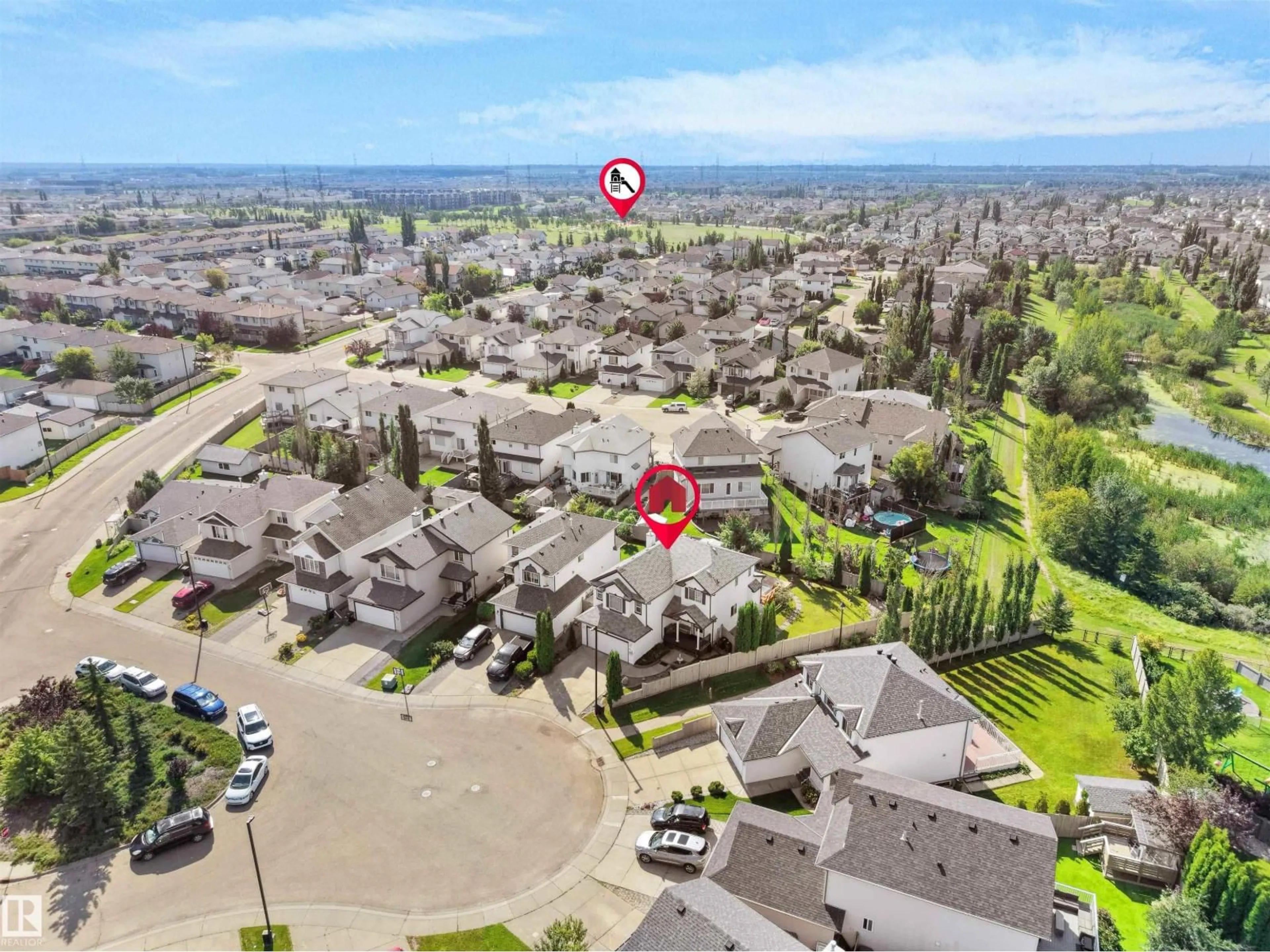 A pic from outside/outdoor area/front of a property/back of a property/a pic from drone, street for 614 SILVER BERRY ROAD, Edmonton Alberta T6T1X5