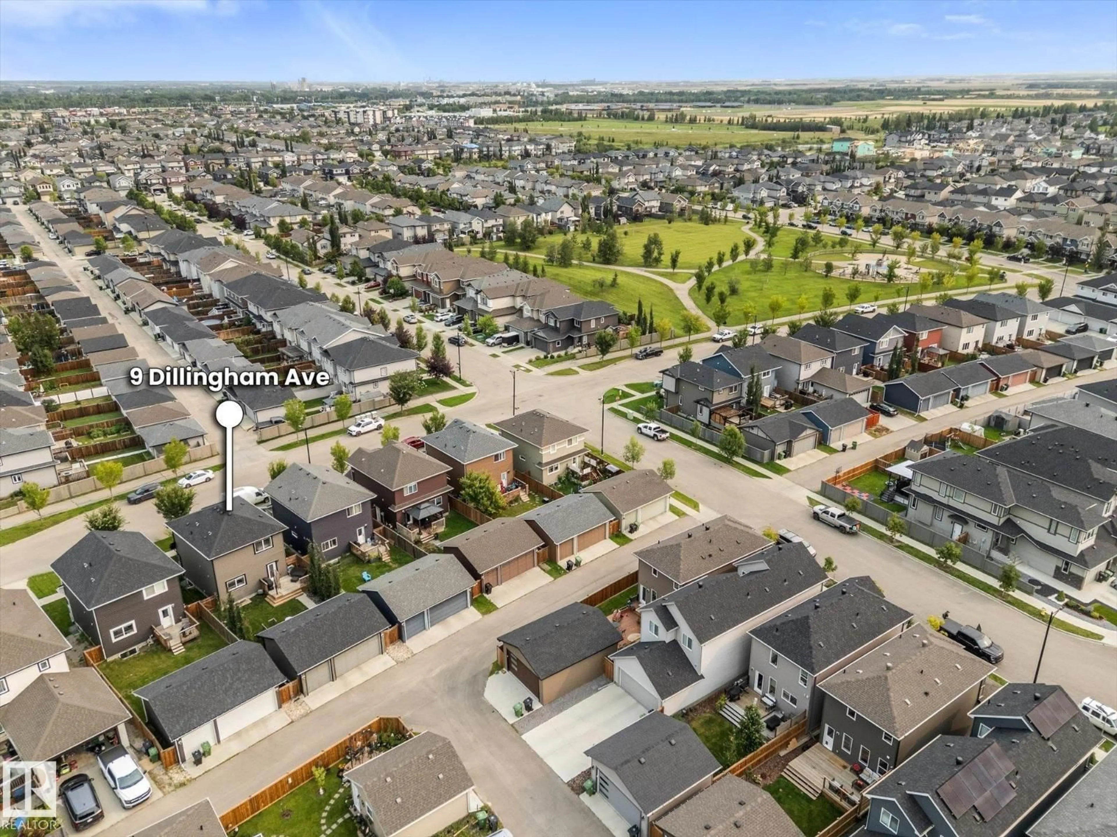 A pic from outside/outdoor area/front of a property/back of a property/a pic from drone, street for 9 DILLINGHAM, Fort Saskatchewan Alberta T8L0N2