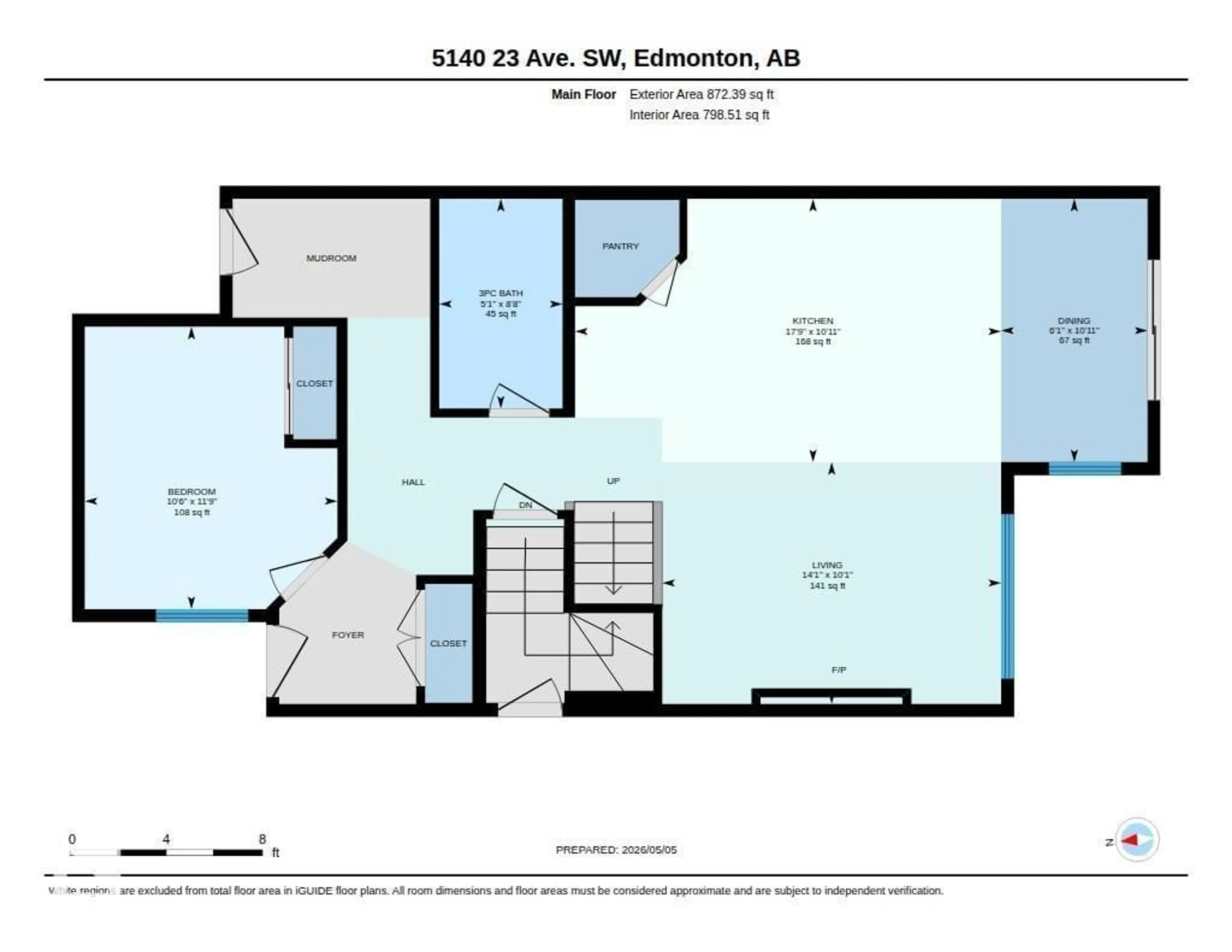 Floor plan for 5140 23 AV, Edmonton Alberta T6X2X4