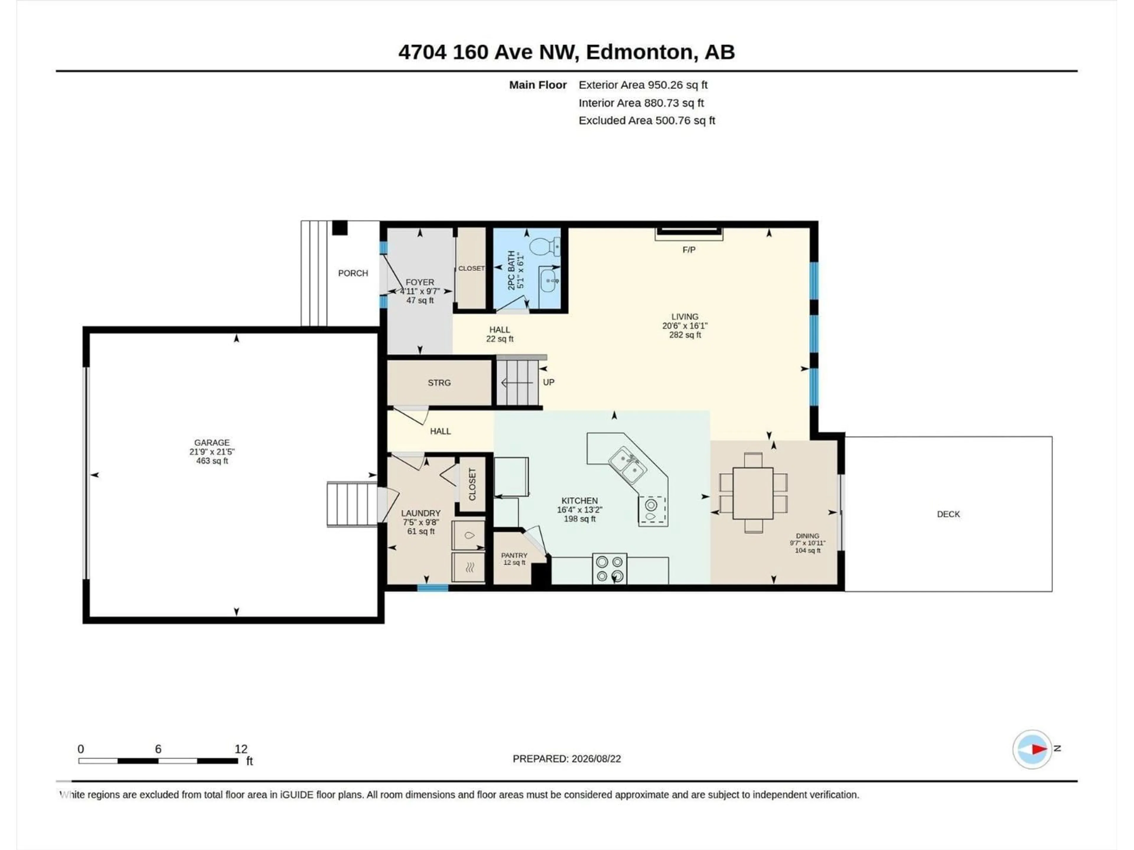 Floor plan for 4704 160 AV, Edmonton Alberta T5Y3M1